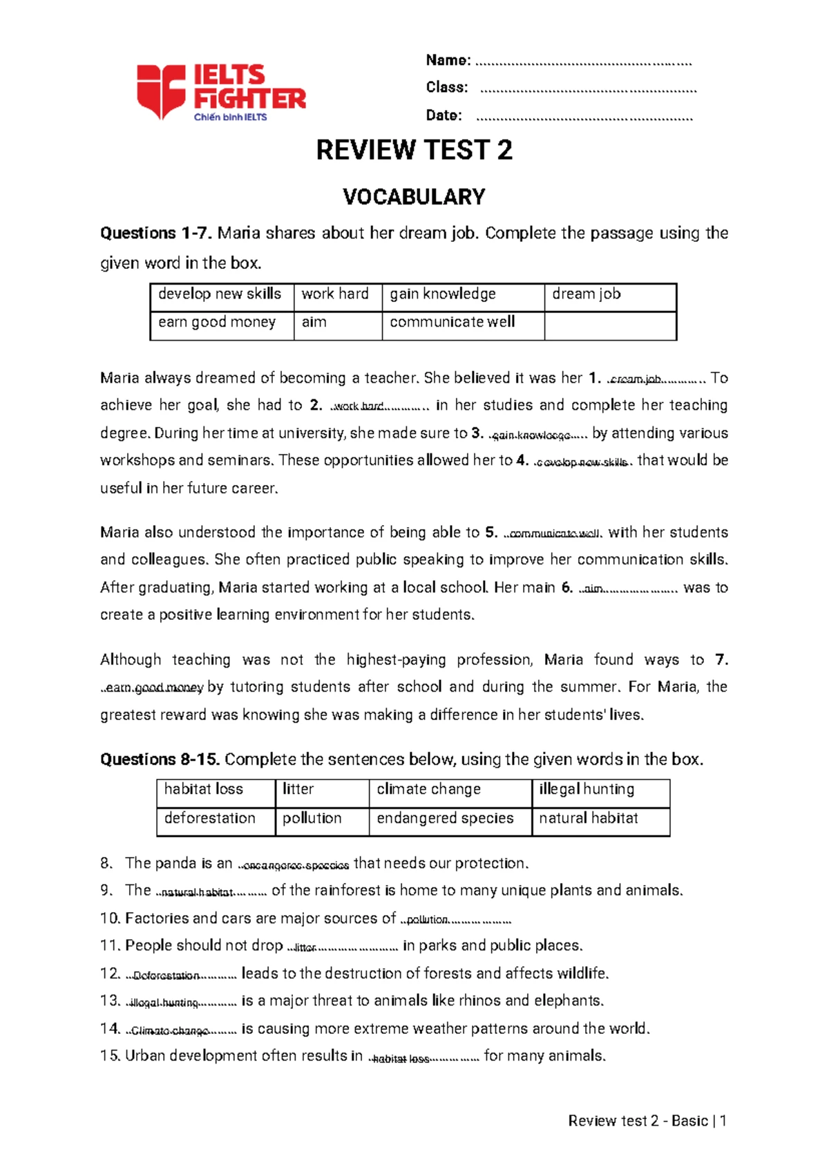Writing TOEIC - Summary Notes for English 1 - Studocu