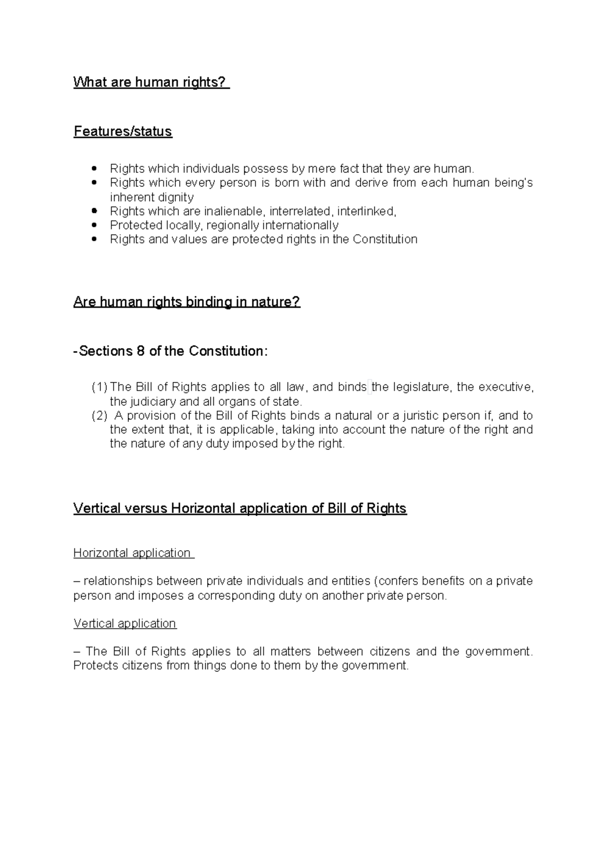 Human Rights: Legal Framework & Constitutional Applications (LAW 101 ...