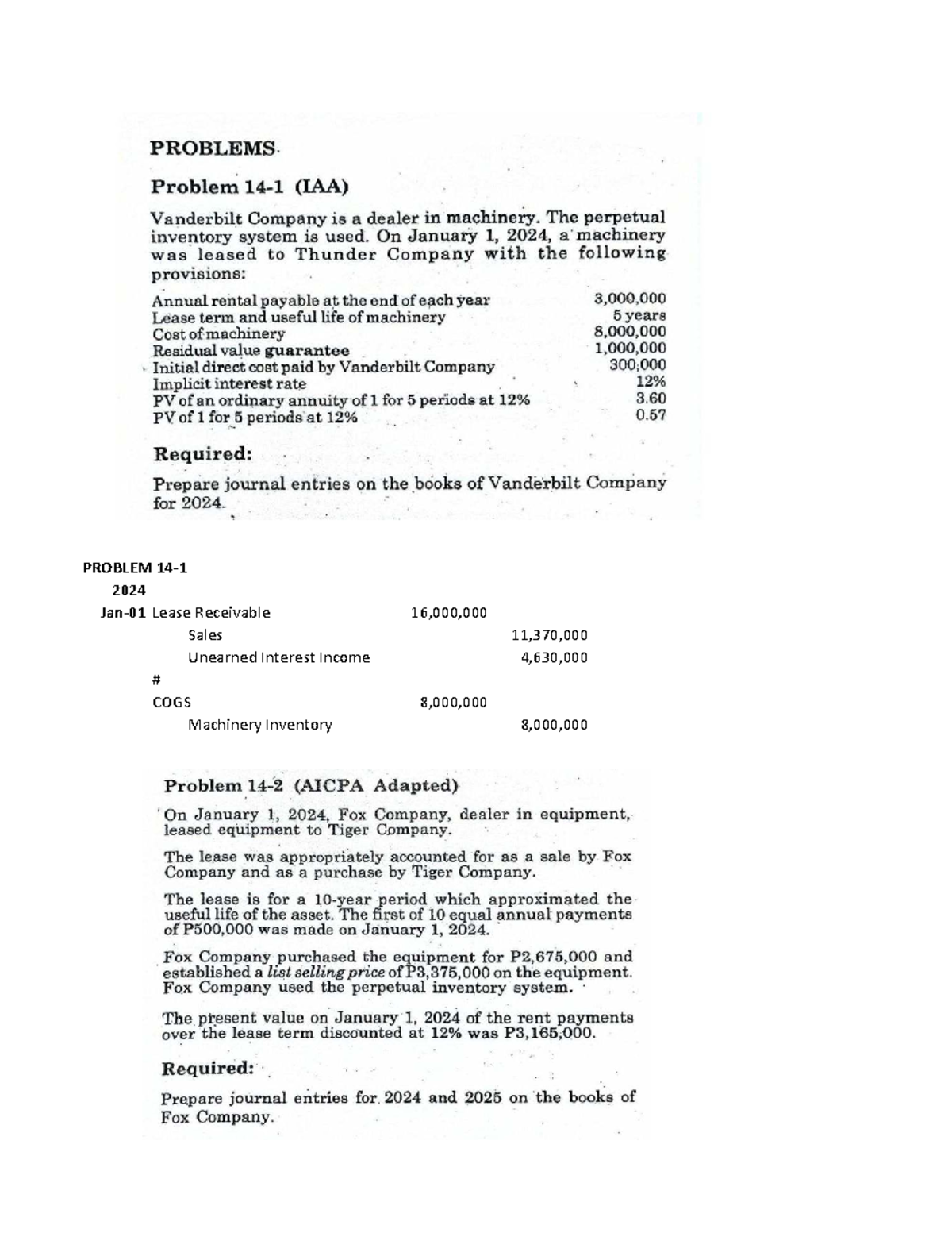 Chapter 14 - Lease Receivable Sales & Unearned Interest Income Analysis ...
