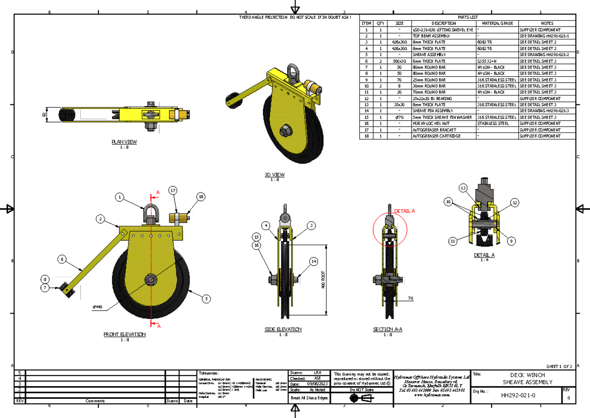 Deck Winch Sheave Assembly - HH292-021-0 Rev. 0 Details - Studocu