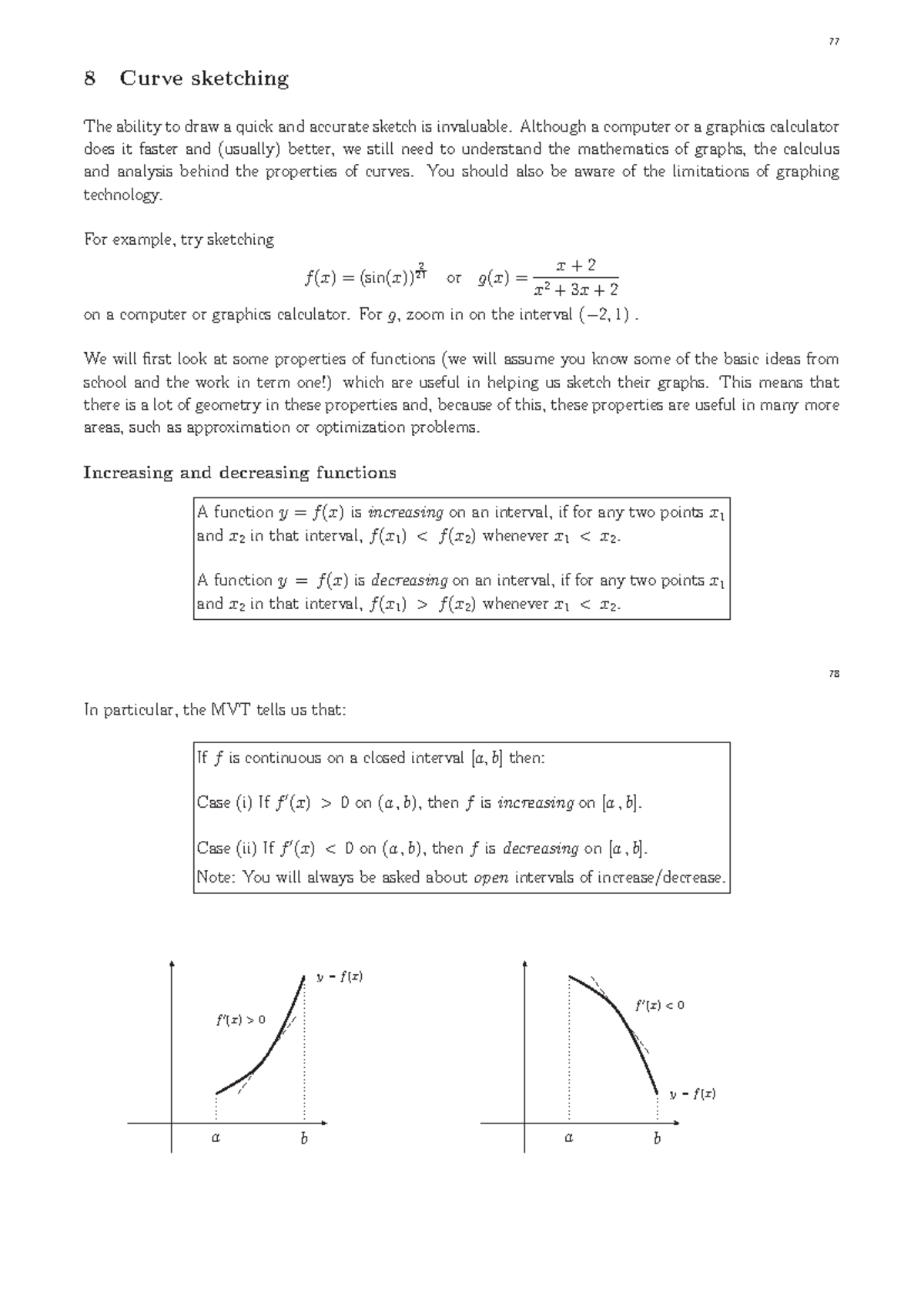 Calculus Notes: Differentiation & Curve Sketching Concepts (CMS 101 ...