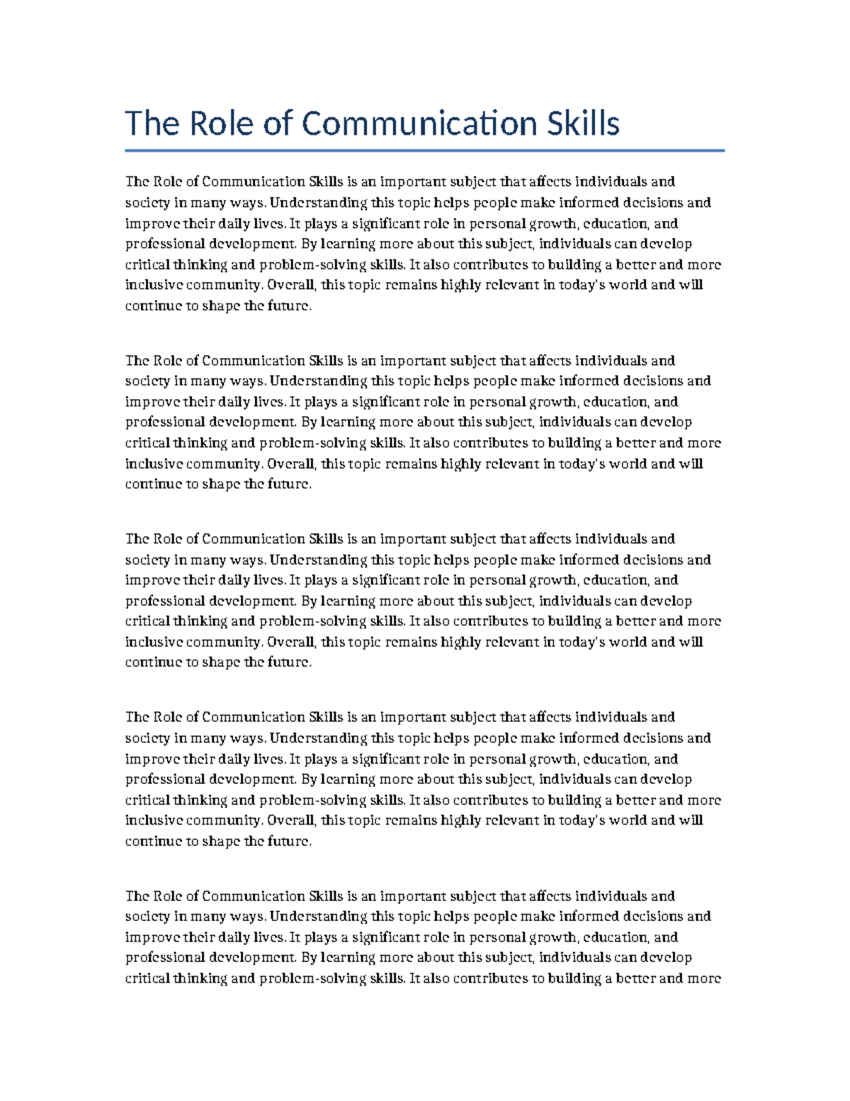 The Importance of Communication Skills in Personal and Professional ...