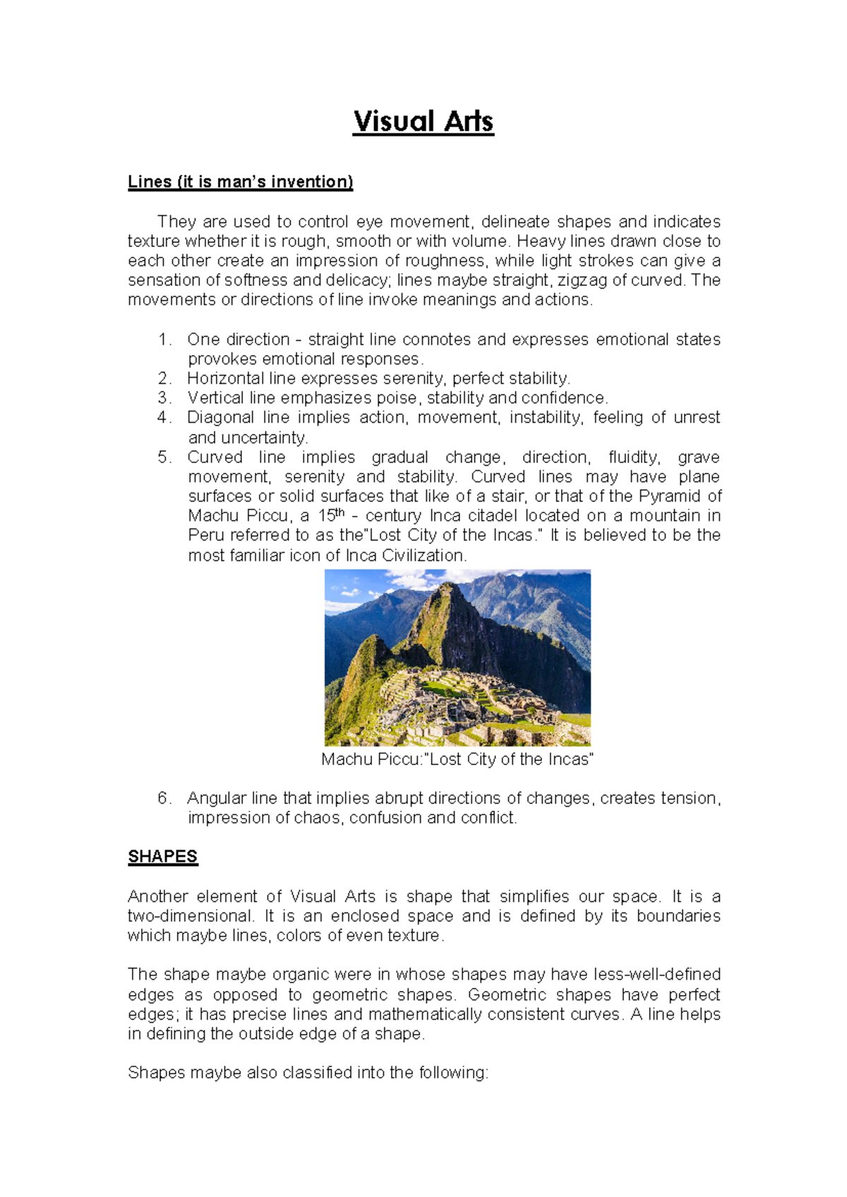 Visual Arts - Comprehensive Summary of Key Concepts and Techniques ...