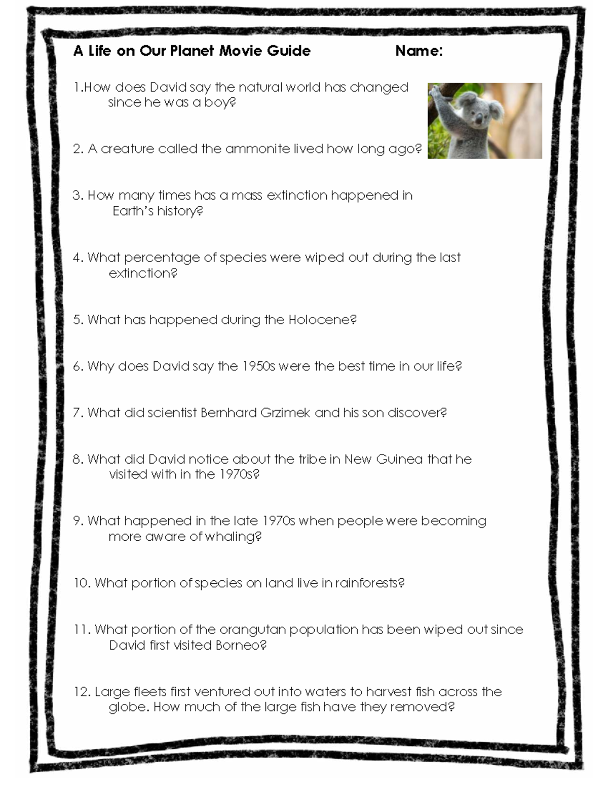 A Life on Our Planet Movie Guide - Video Questions for Students - Studocu