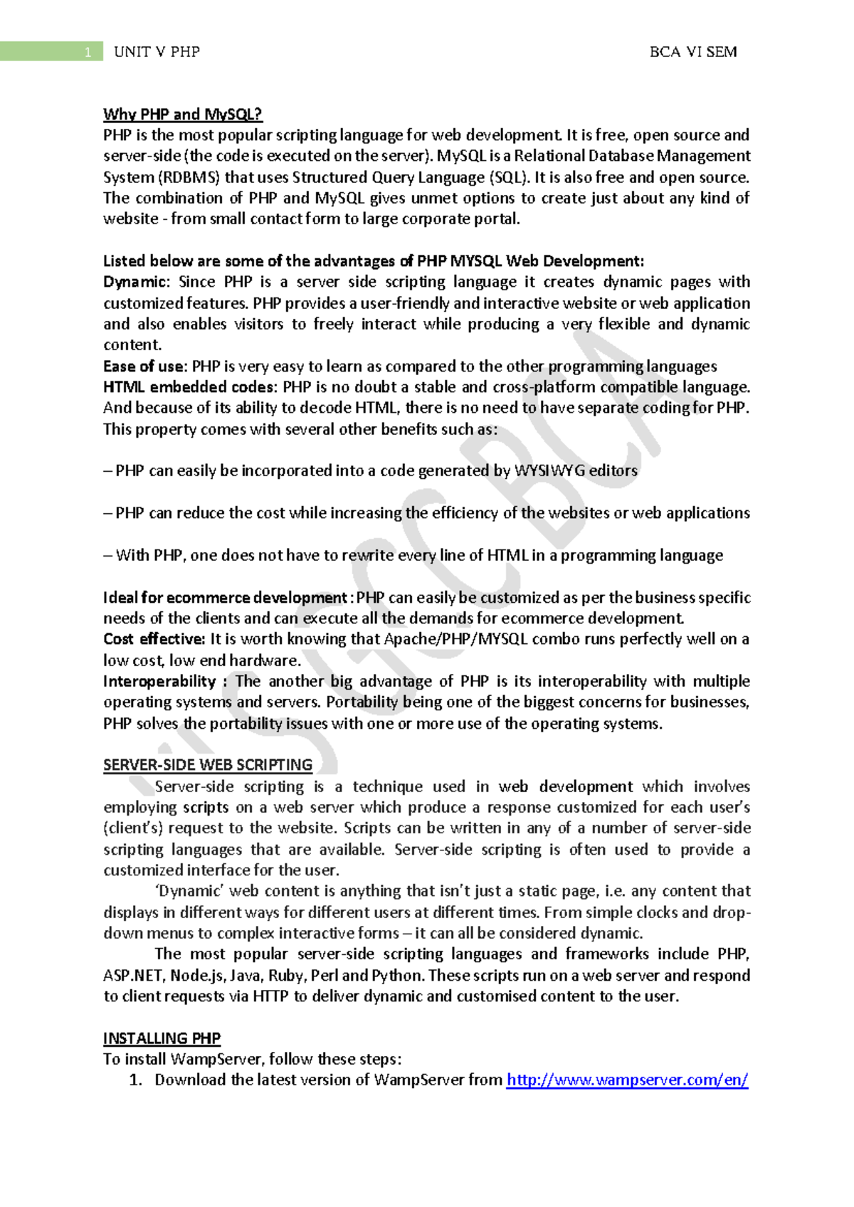 Unit5 - PHP and MySQL Web Development Notes - Studocu