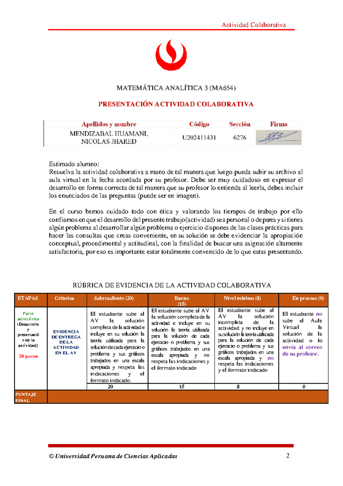 Actividad Colaborativa MA654: Presentación y Desarrollo de Ejercicios - Document Preview