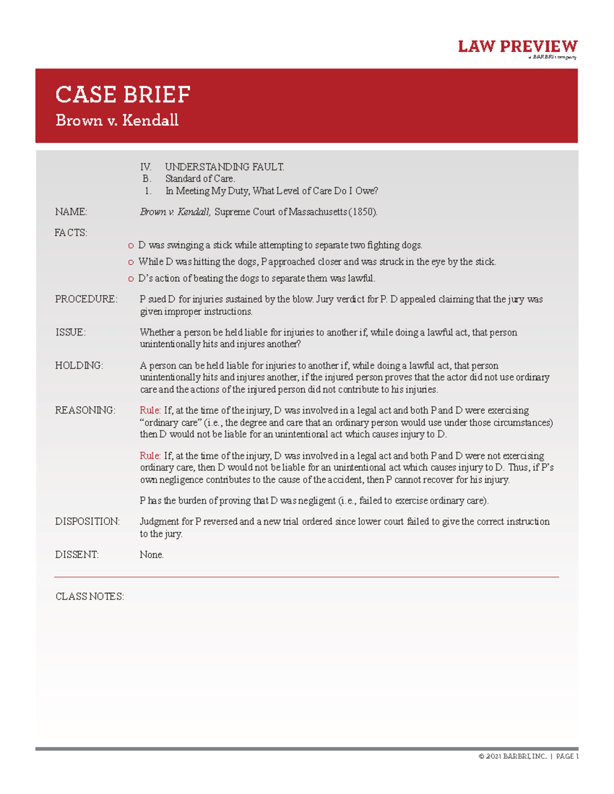 Torts Case Brief: Key Cases and Legal Principles (LAW 2021) - Studocu