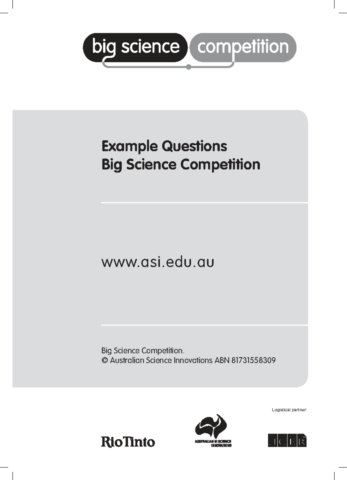 Big Science Competition Sample Materials for Year 7-12 Questions - Studocu