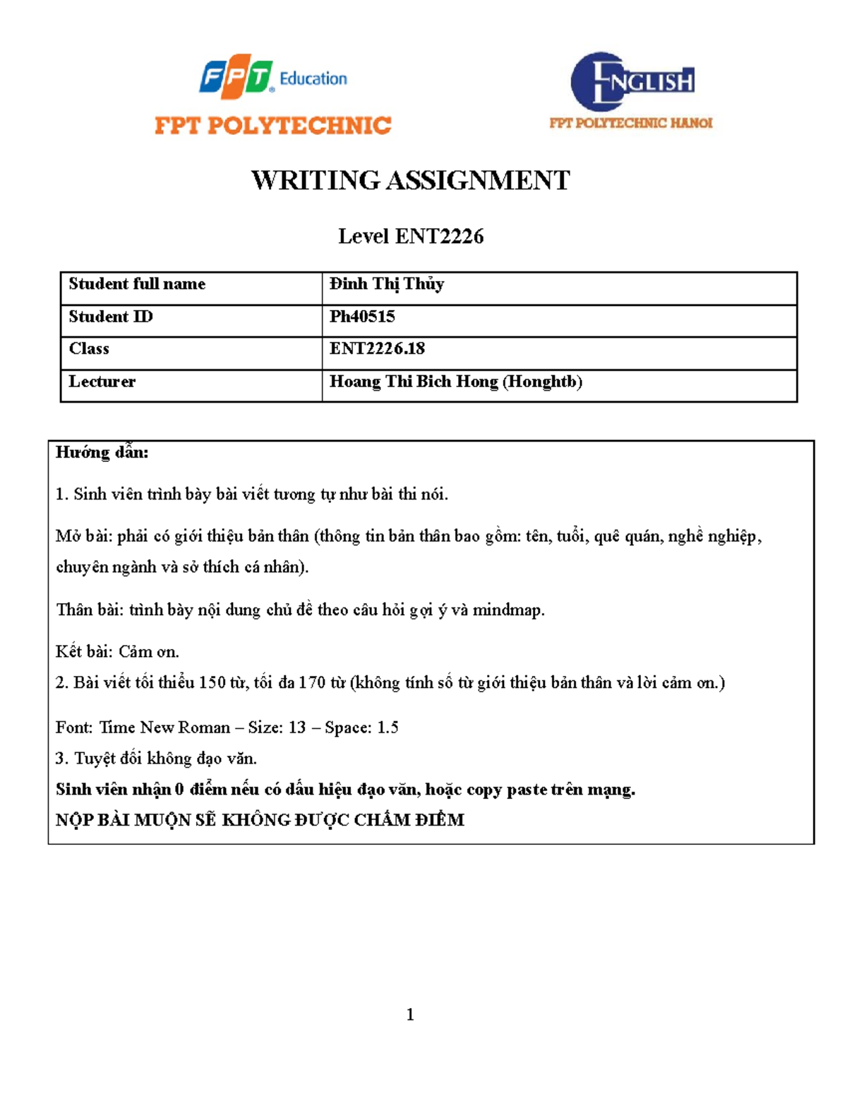 Topic 2: Writing Assignment for Class ENT2226 - Driving Habits - Studocu