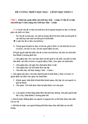 [Solved] Cu 1 Trnh by quan im ca trit hc Mc Lnin v vn c bn ca trit hc ...