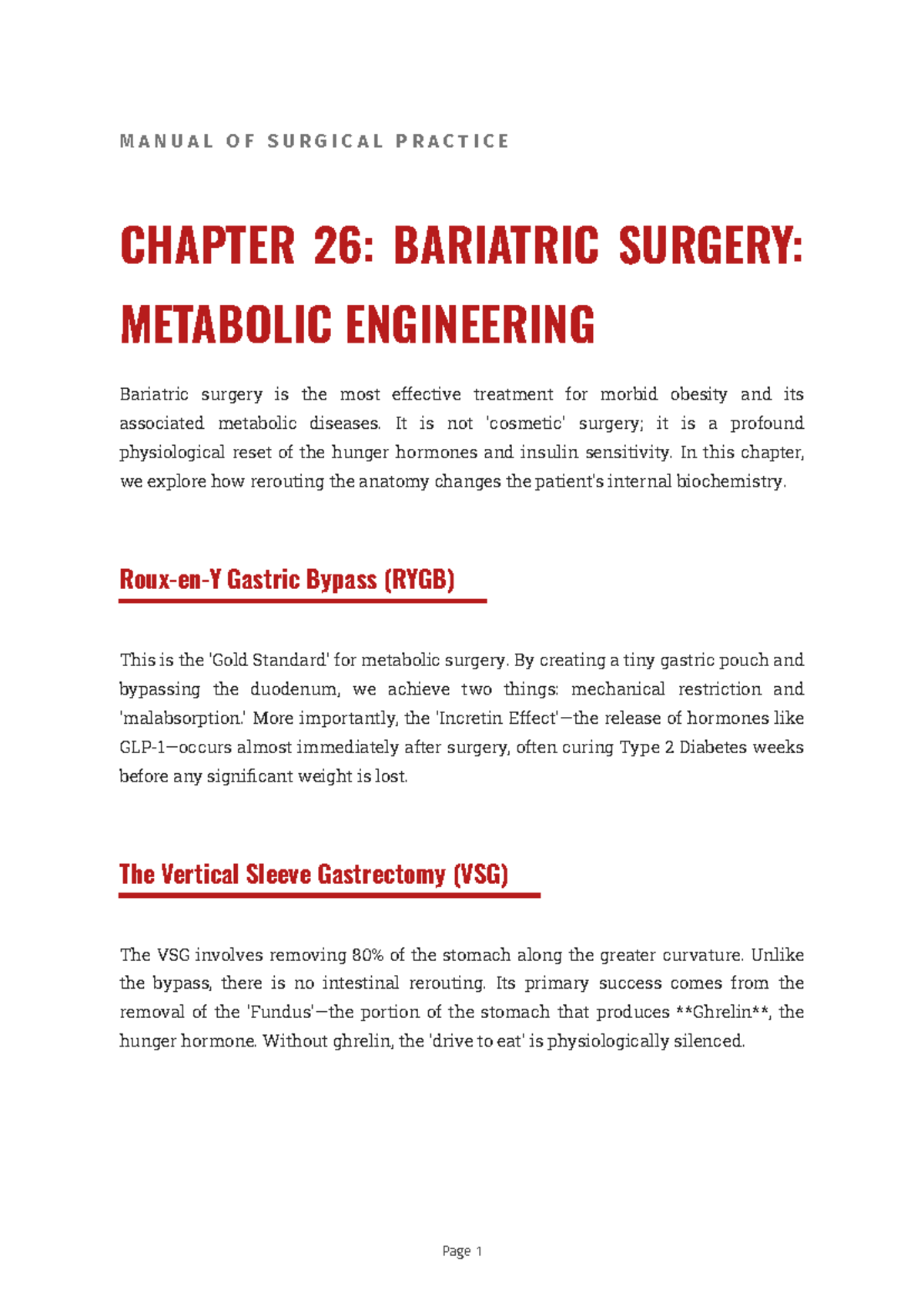 Bariatric Surgery: Metabolic Engineering - Manual of Surgical Practice ...