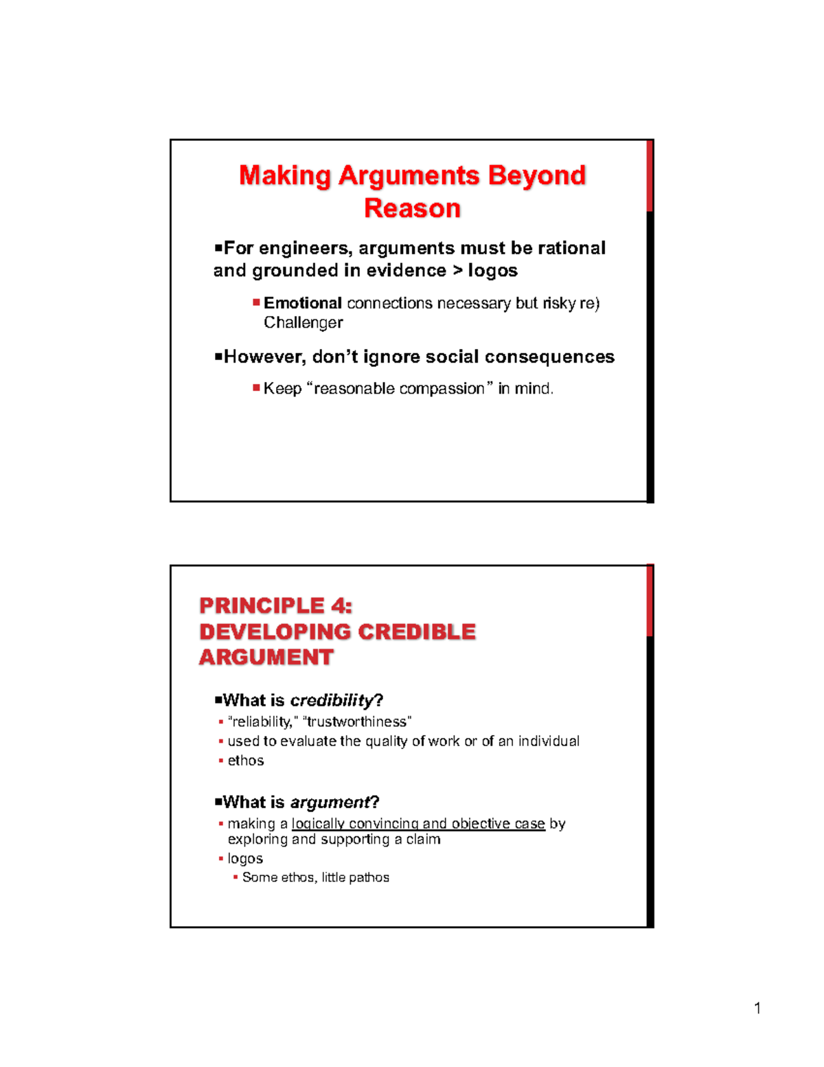 Lecture 3 - Making Arguments Beyond Reason ¡ For engineers, arguments ...