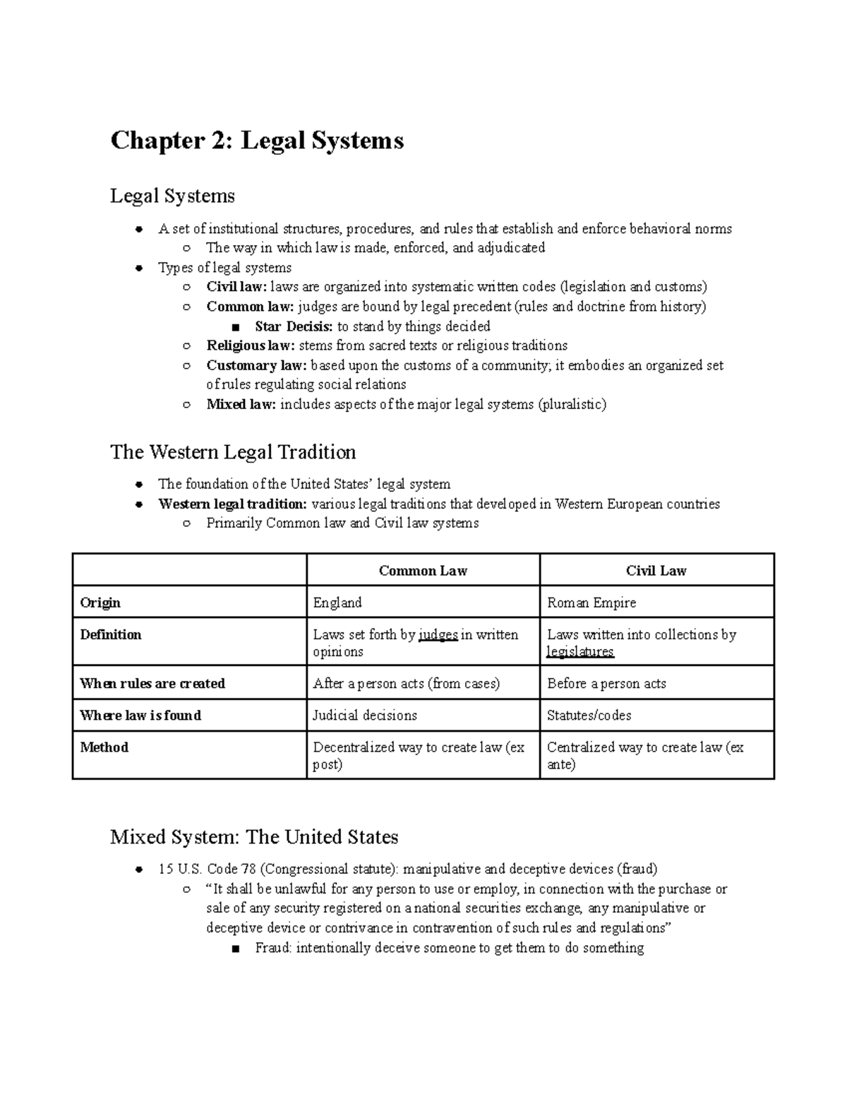 LAW 210 Midterm 1 Notes: Overview of Legal Systems and Traditions - Studocu