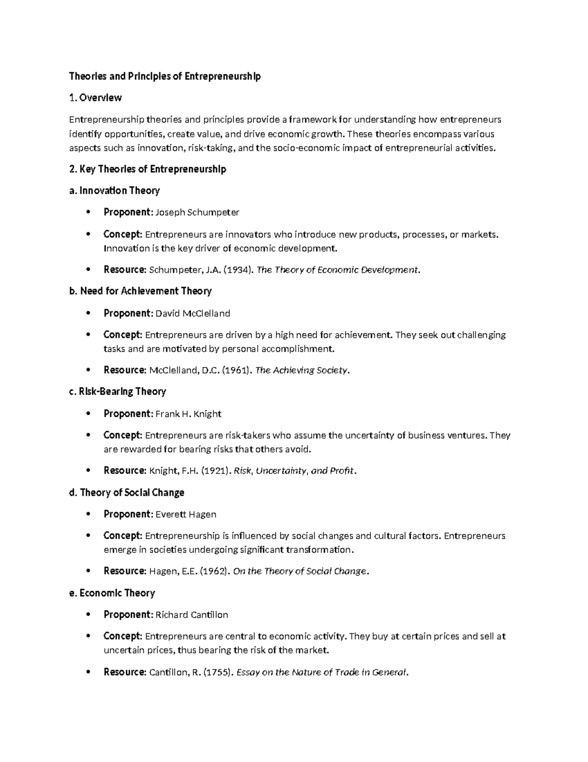 Lesson 2 - Theories & Principles of Entrepreneurship - Studocu