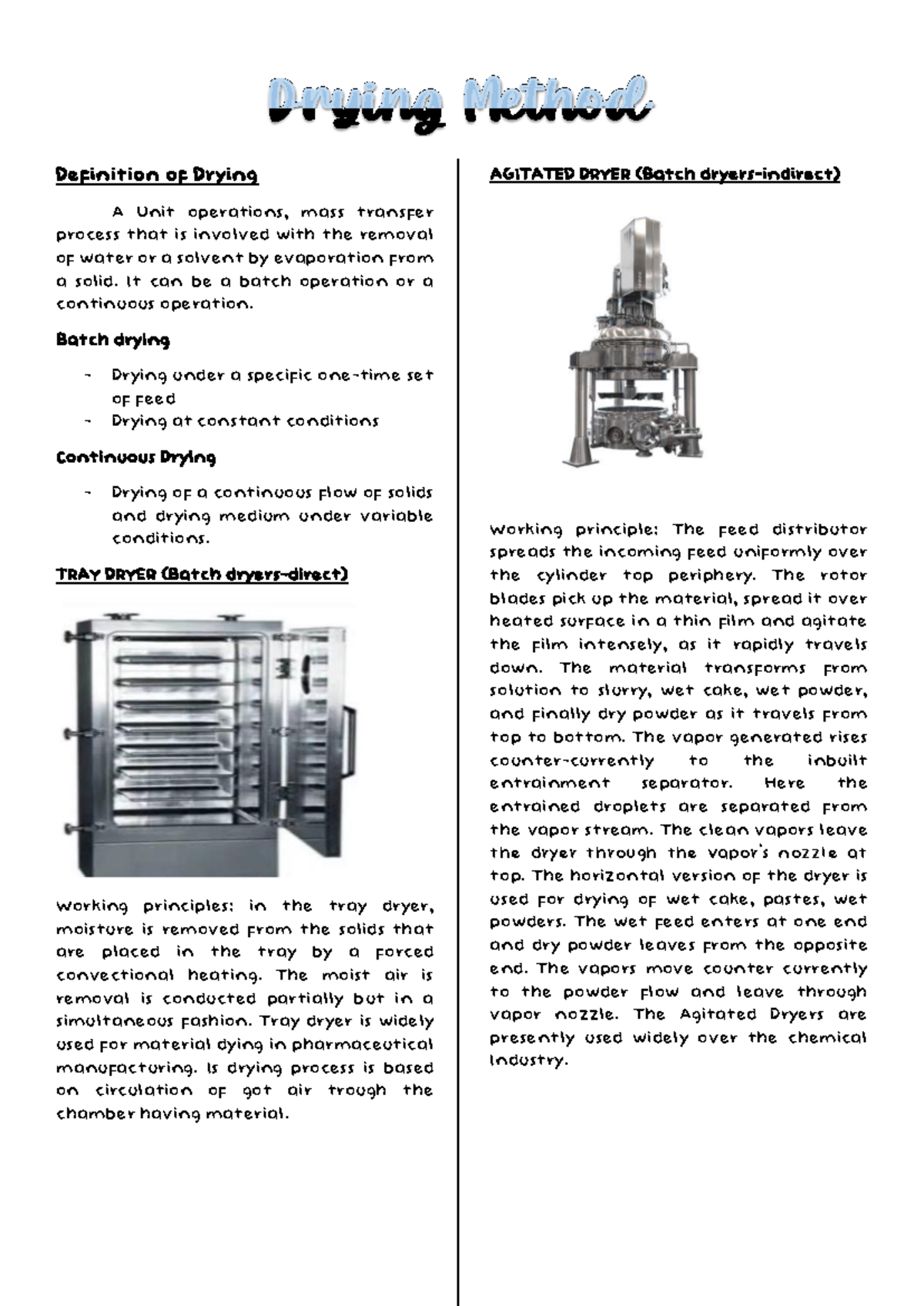 Product and Process Design Principles: Definition of Drying - Studocu