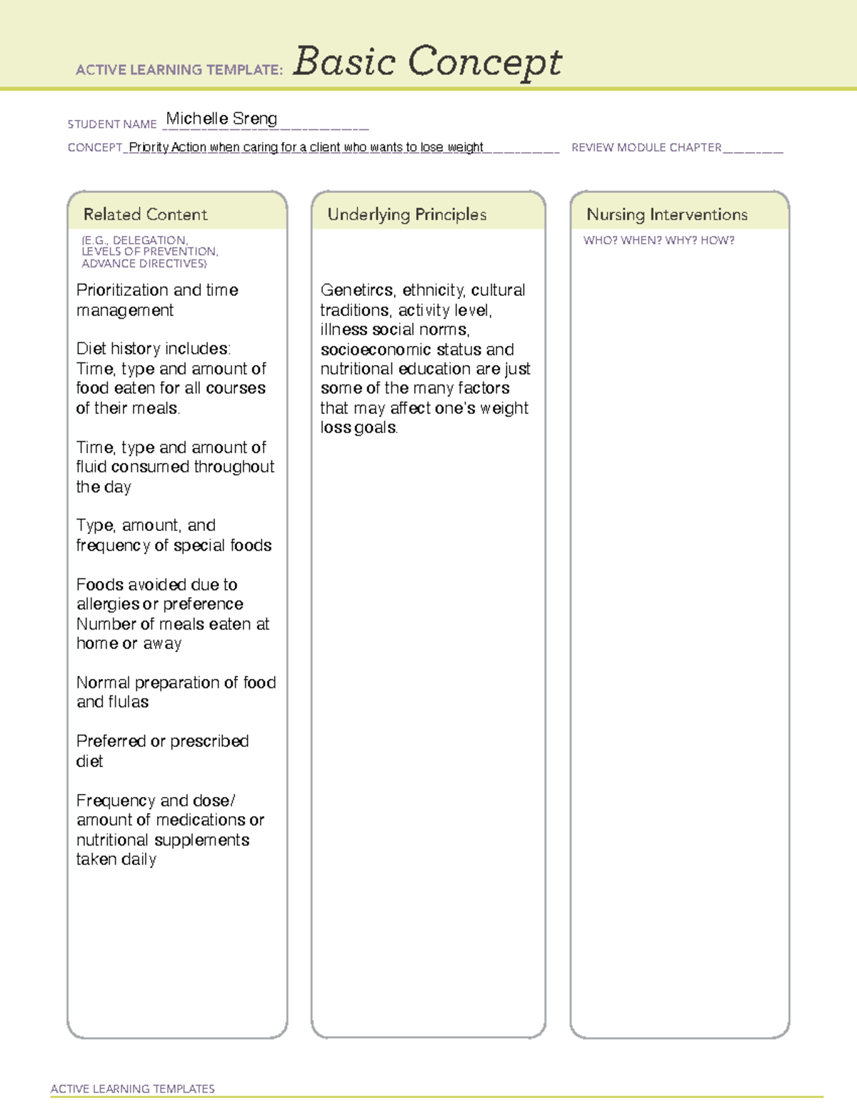 ATI Remediation: Active Learning Templates for Weight Management - Studocu