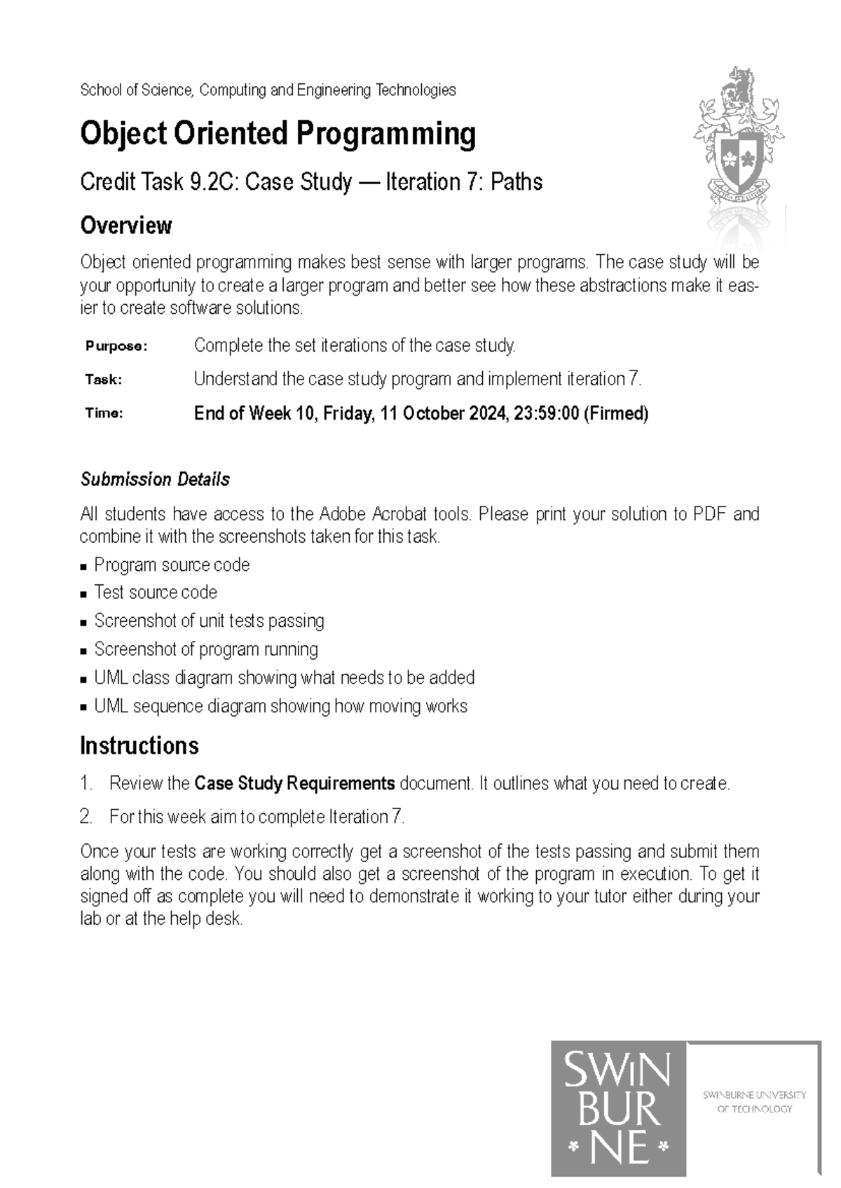 9.2C - Case Study - Iteration 7 - Paths - School of Science, Computing ...