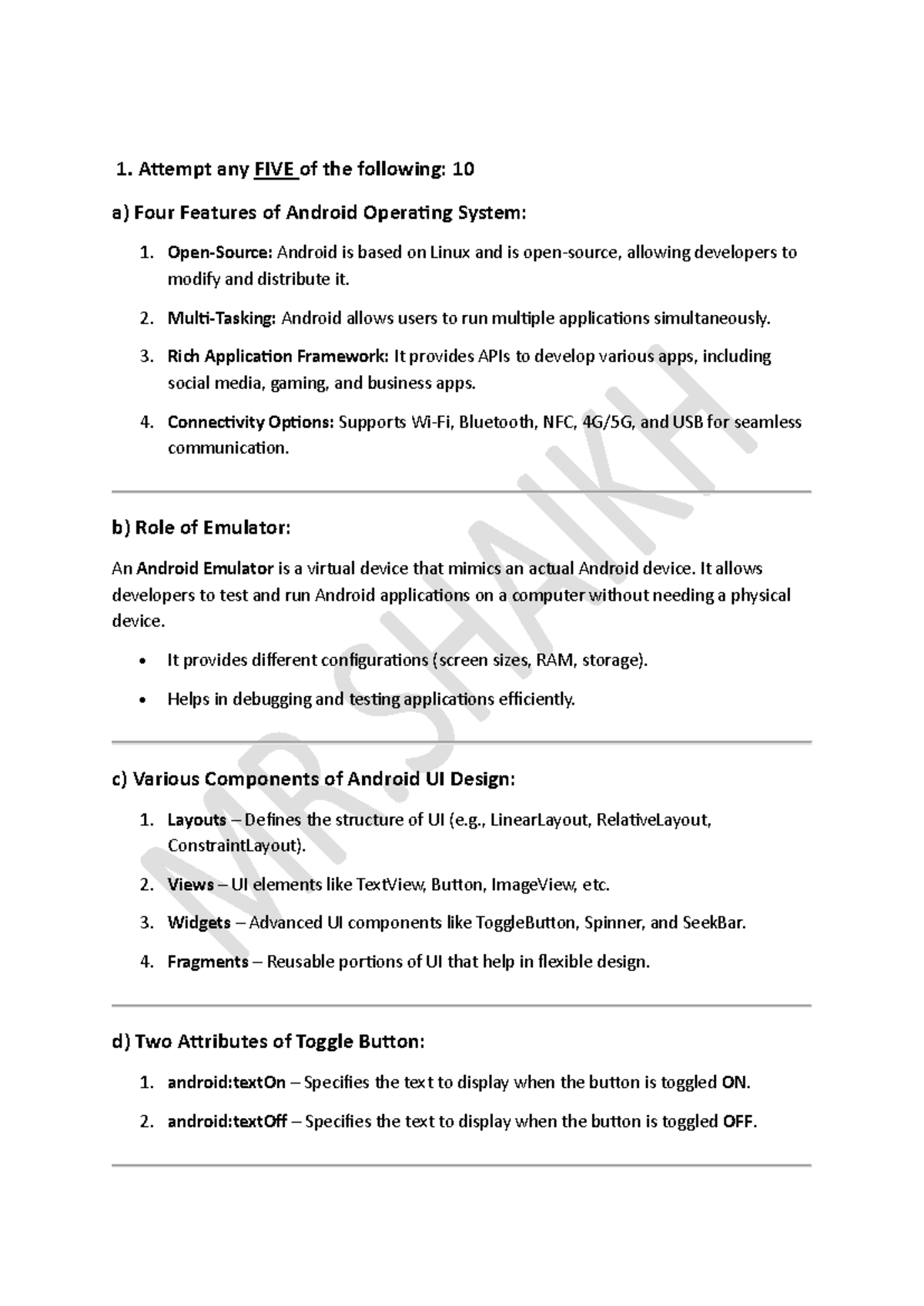22617 Answer - Notes - 1. Attempt any FIVE of the following: 10 a) Four ...