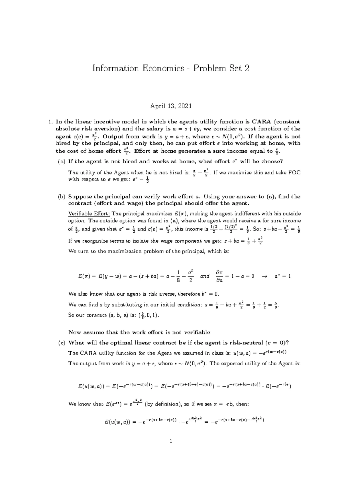 MA4264-Tut8sol - Tutorial 8 solutions - Solution to Tutorial 8 2016/ ...