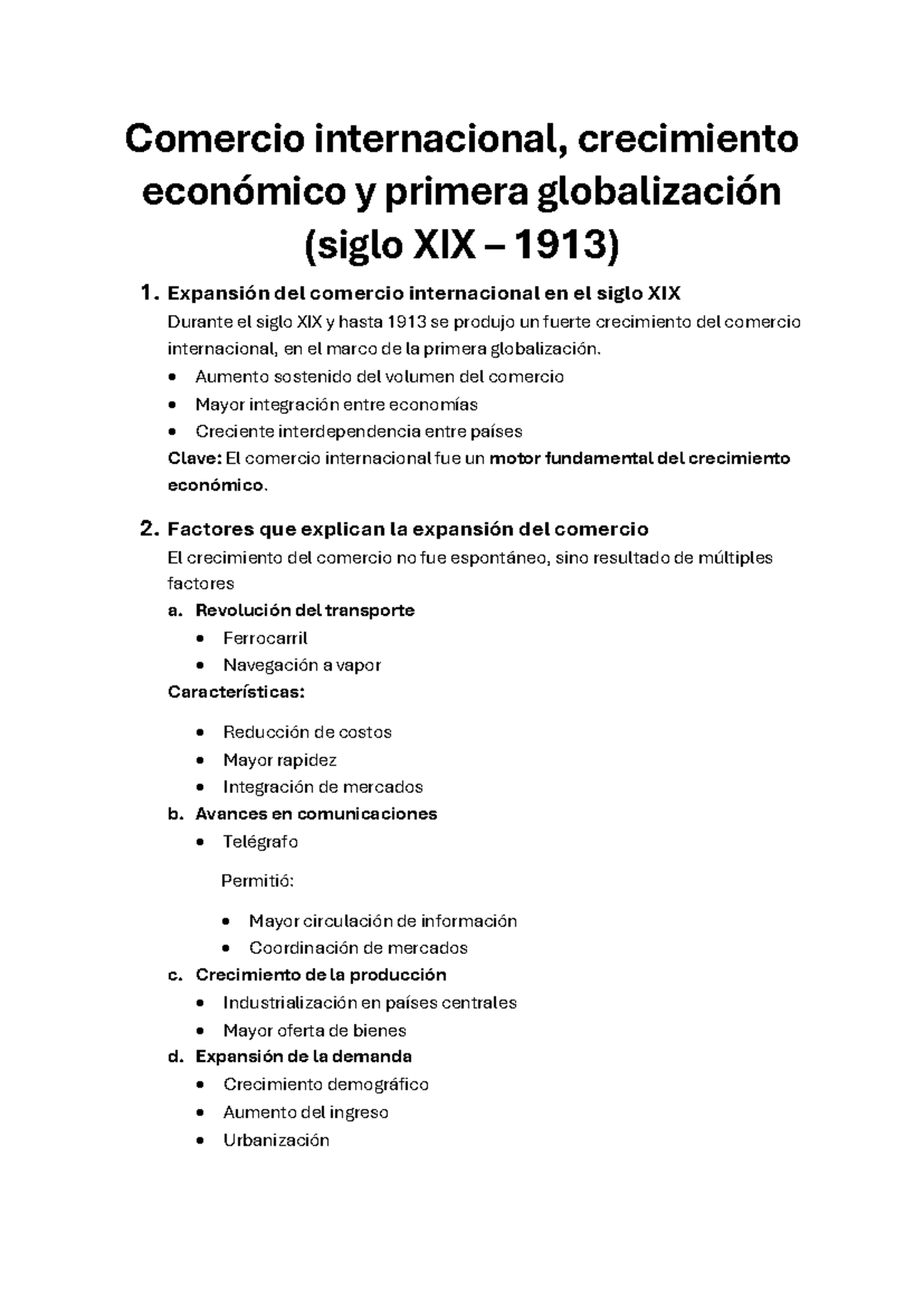 Comercio Internacional y Crecimiento Económico en la Primera ...