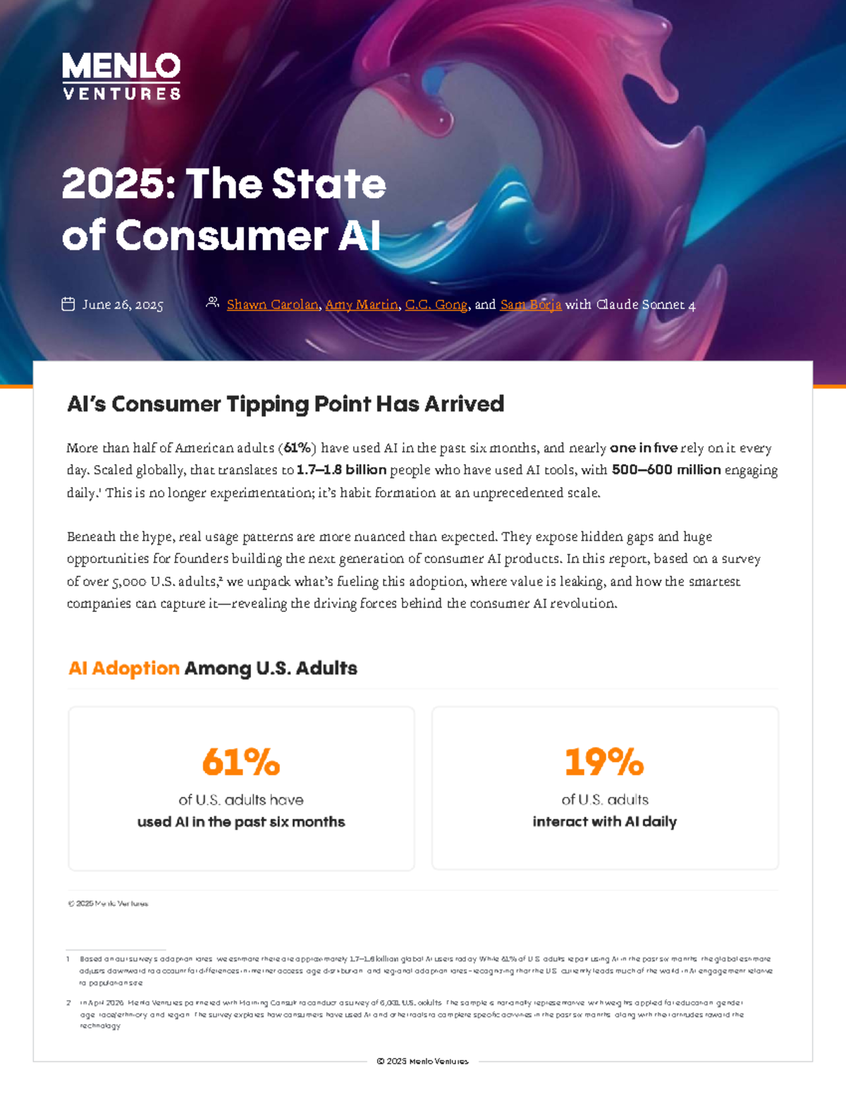Menlo Ventures Consumer AI Report 2025: Insights & Trends - Studocu