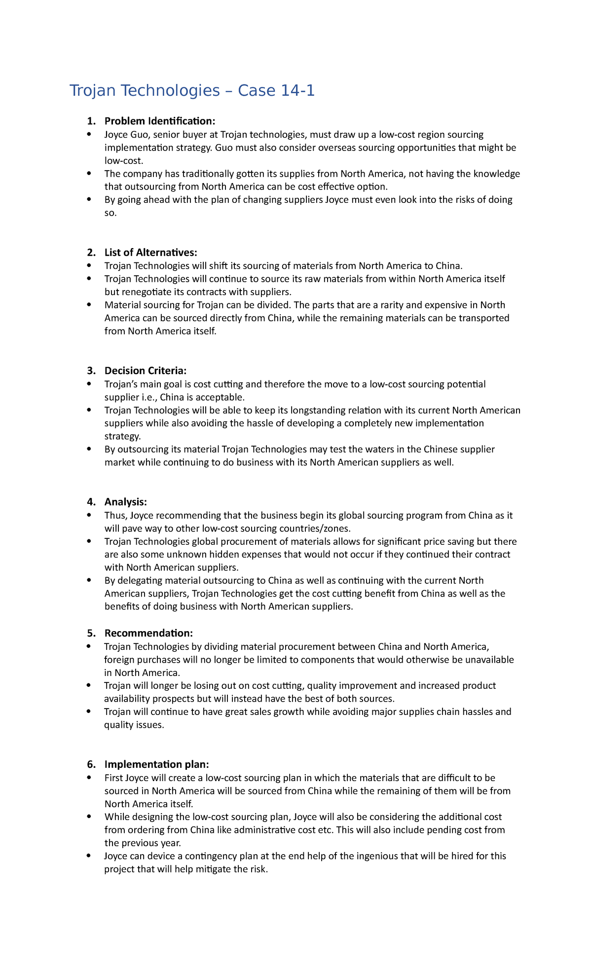 Trojan Technologies SCM880 Case Study: International Purchasing ...
