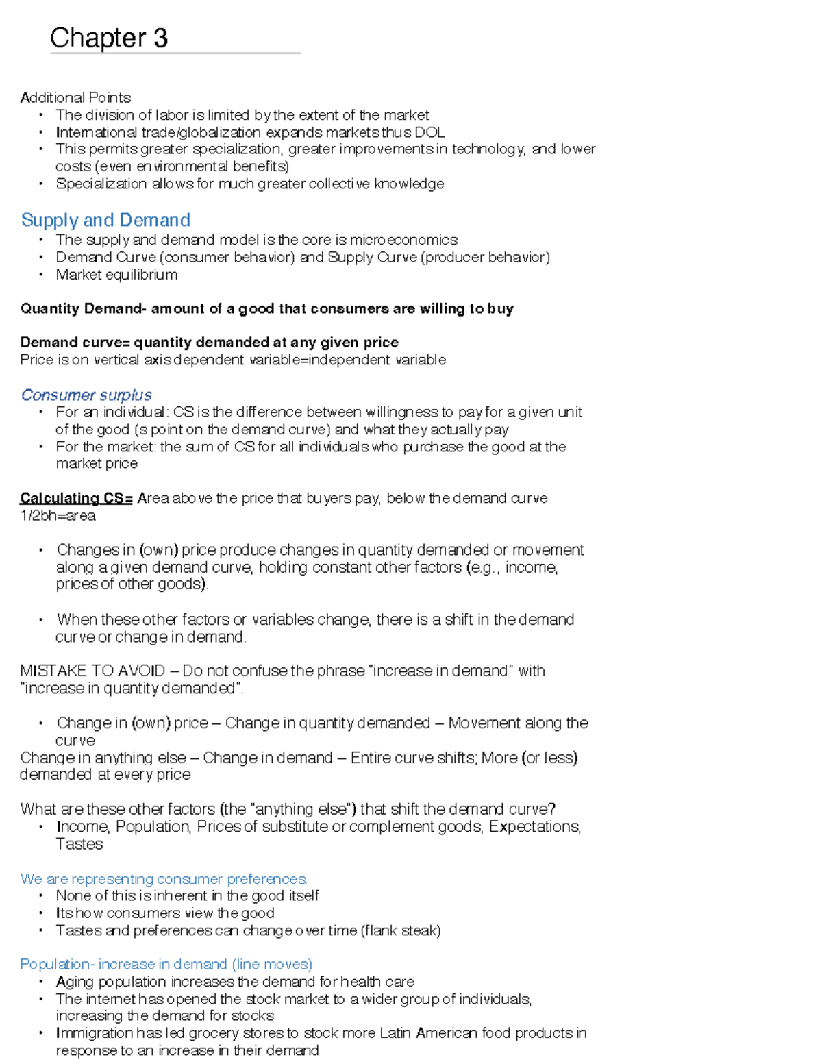 Chapter 3: Economics - Supply, Demand, & Market Dynamics Overview - Studocu