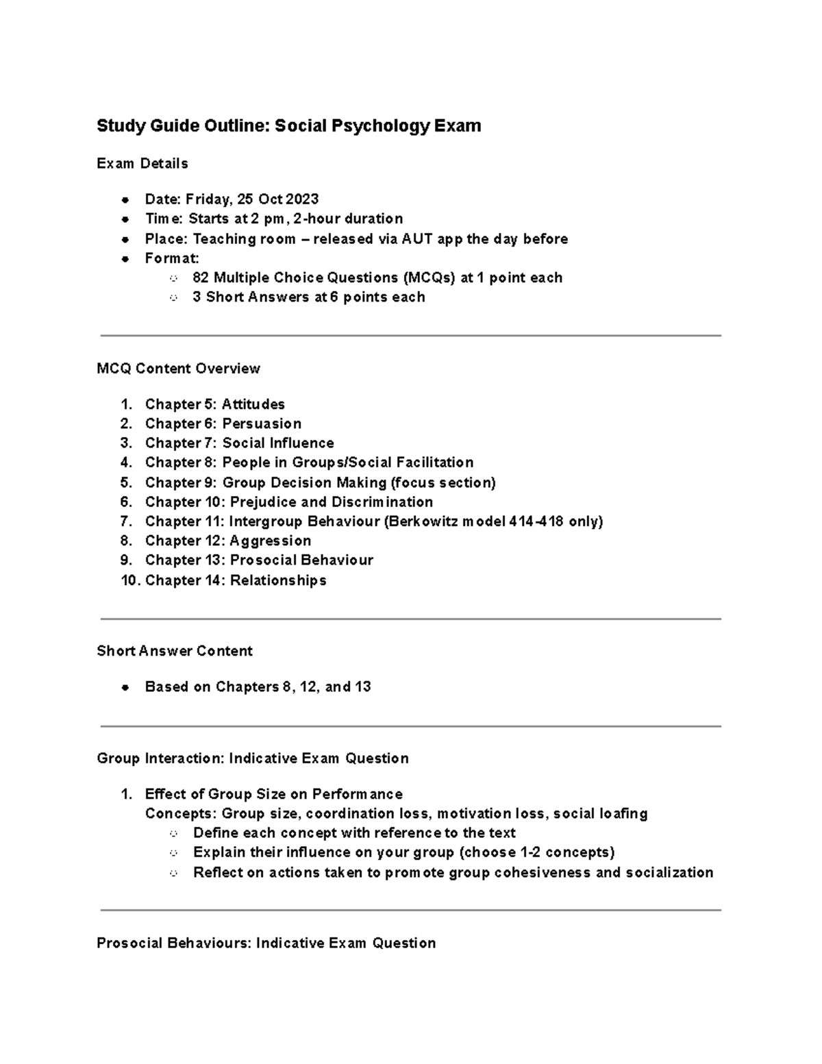 SPYC602: Comprehensive Study Guide for Social Psychology Exam - Studocu