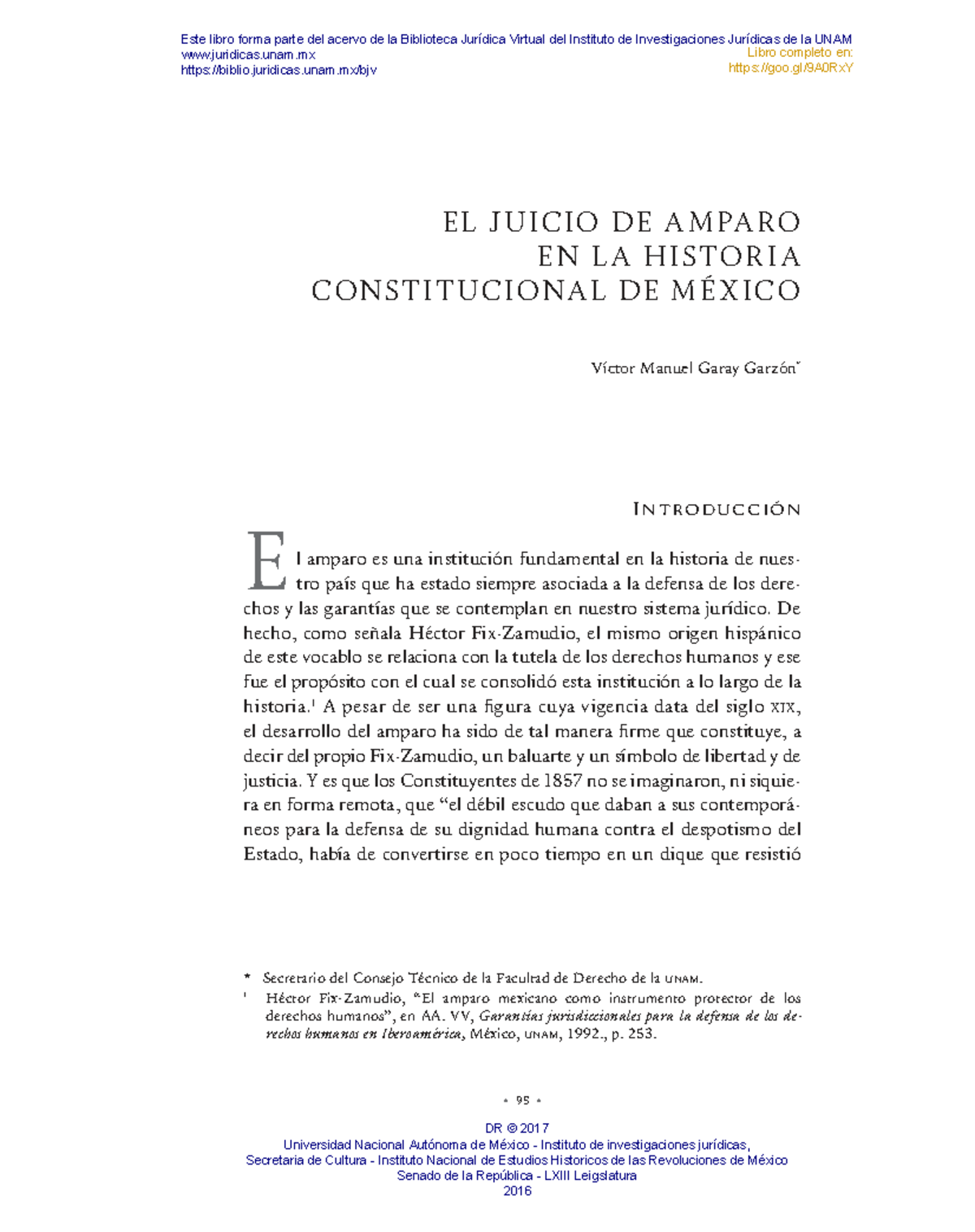 EL JUICIO DE AMPARO EN LA HISTORIA CONSTITUCIONAL DE MÉXICO - DR 2017 ...