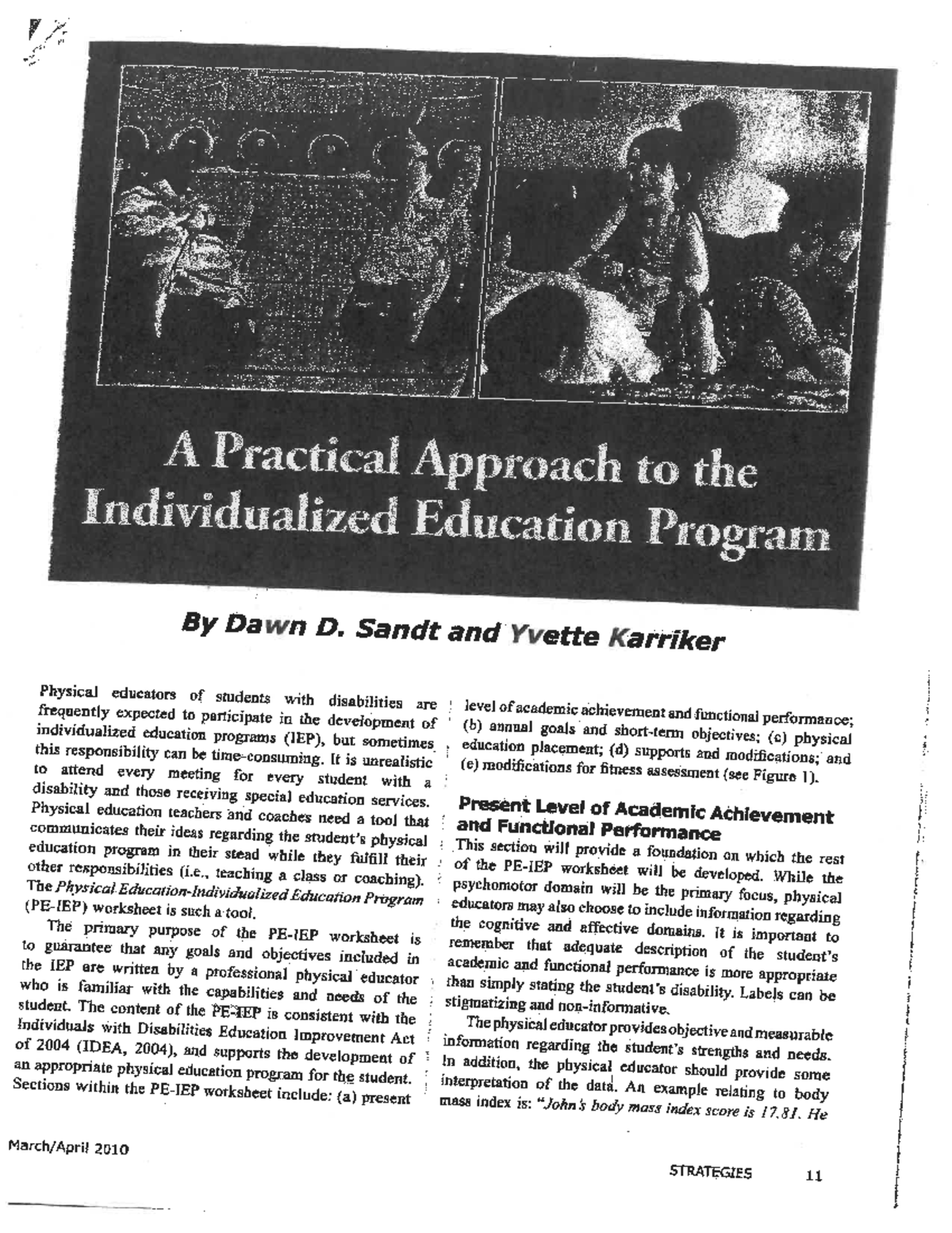 A Practical Guide to Individualized Education Programs (IEP) for PE ...