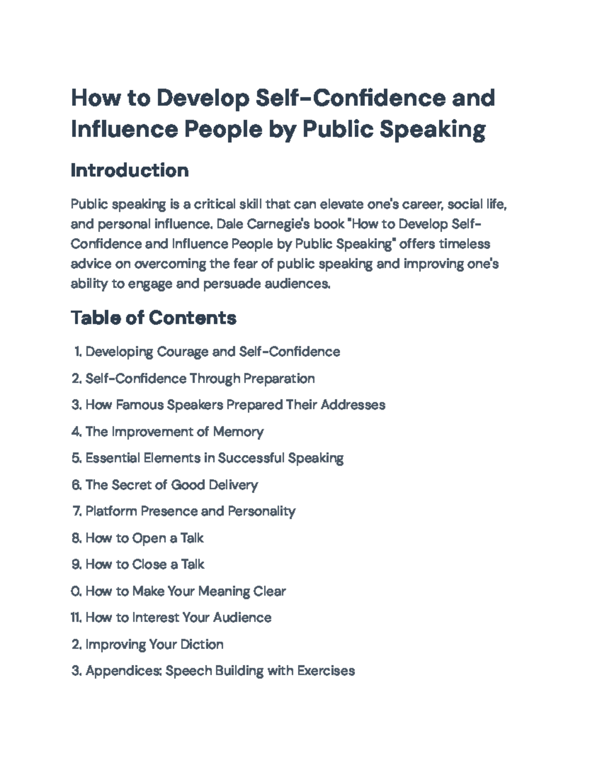 How to Develop Self-Confidence and Influence People: Public Speaking ...