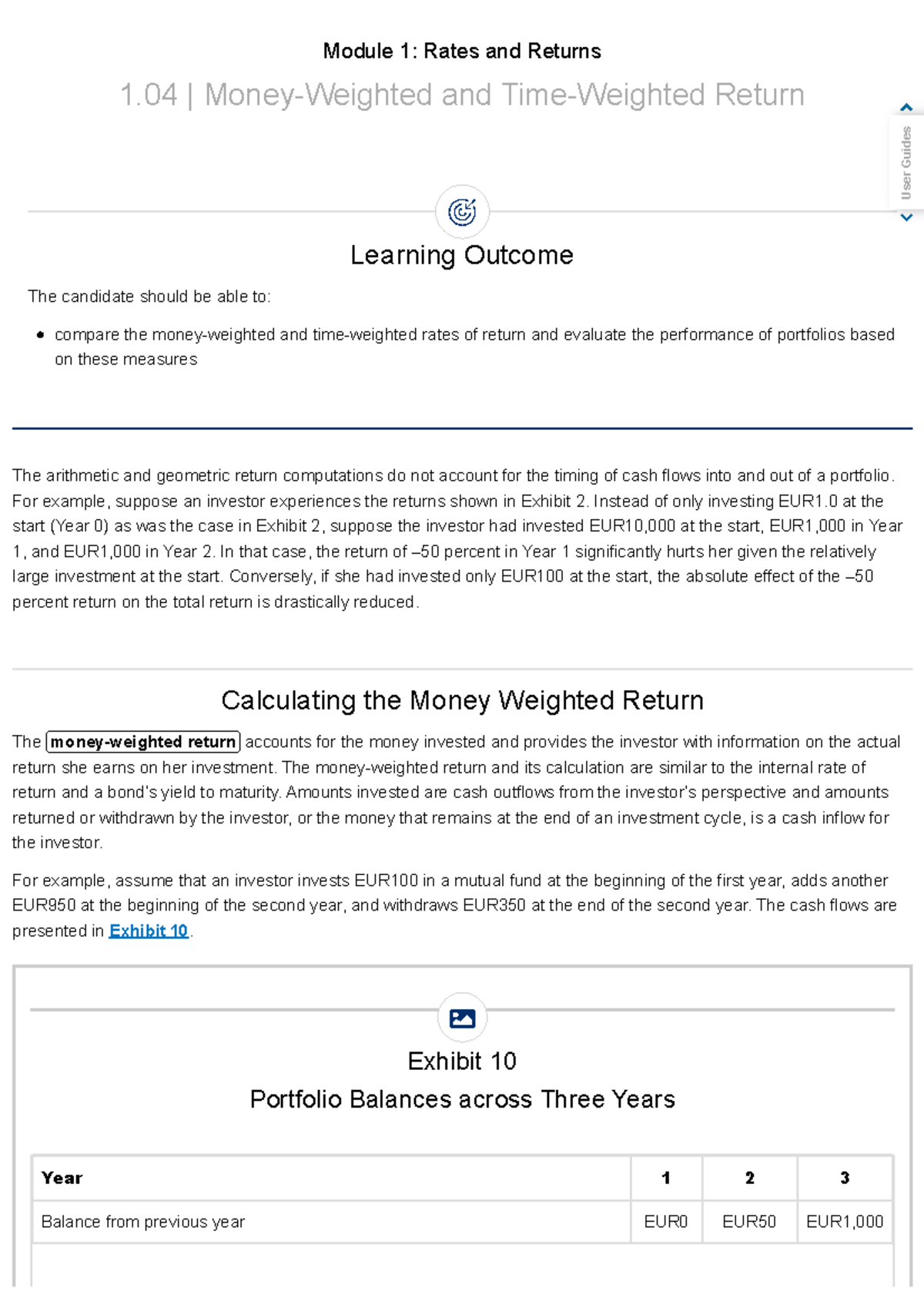 Module 1: Money-Weighted and Time-Weighted Returns CFA-26-08-LI-B - Studocu