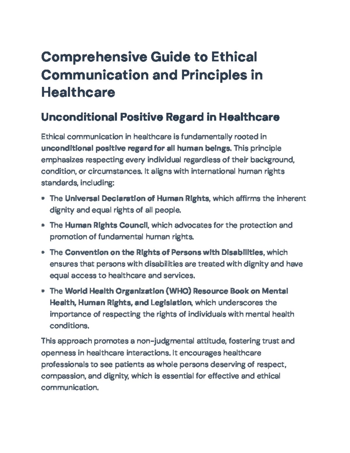 Comprehensive Guide to Ethical Communication in Healthcare Practices ...