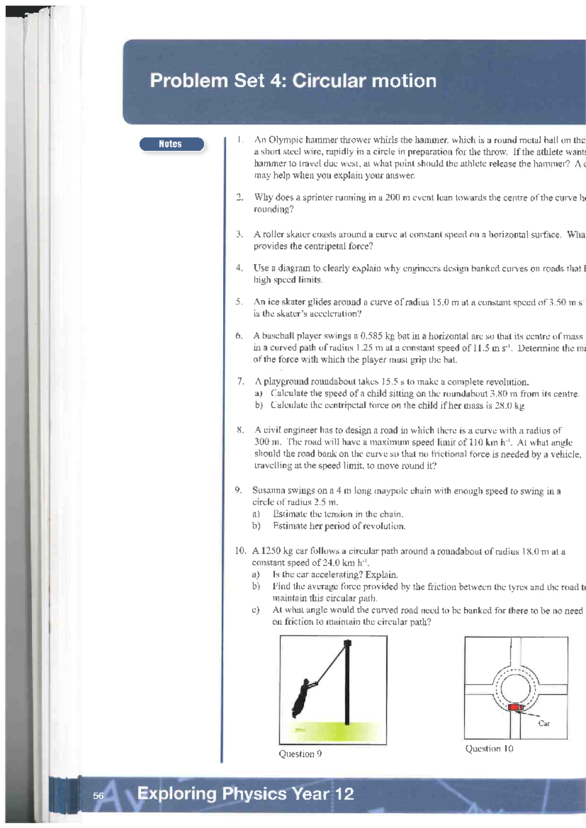 PHYSICS 101: Problem Set 4 - Circular Motion & Applications in Real ...