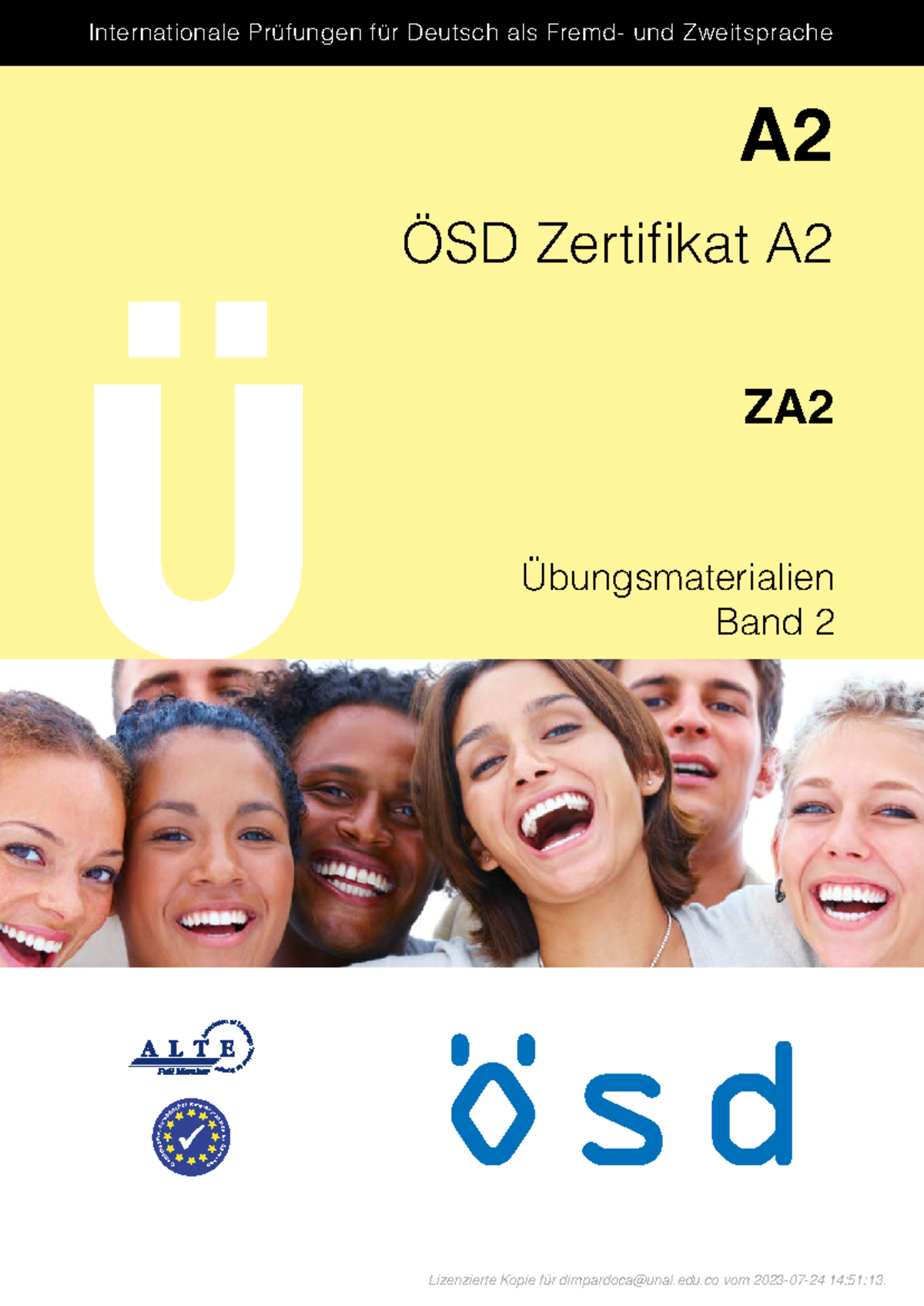 ZA2 Übungsmaterialien für das ÖSD Zertifikat A2 Band 2 - Studocu