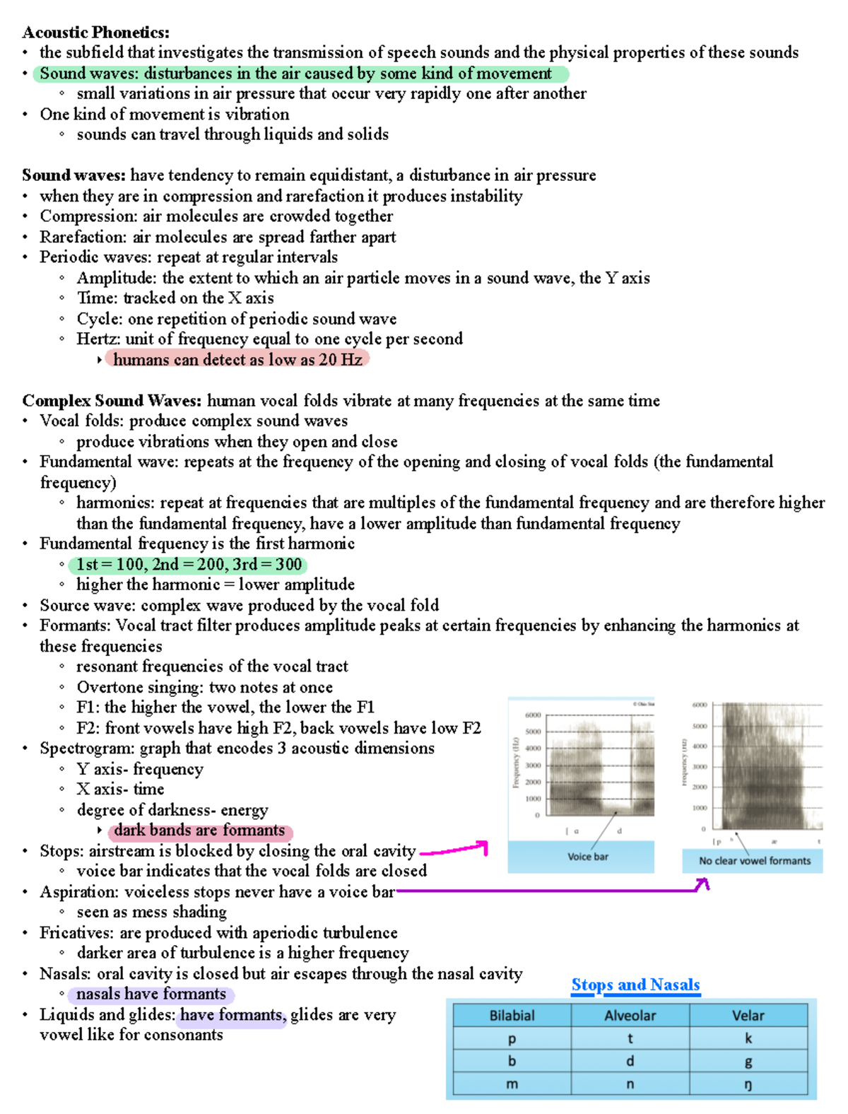 Phonetics 4 - lecture notes - Acoustic Phonetics: the subfield that ...