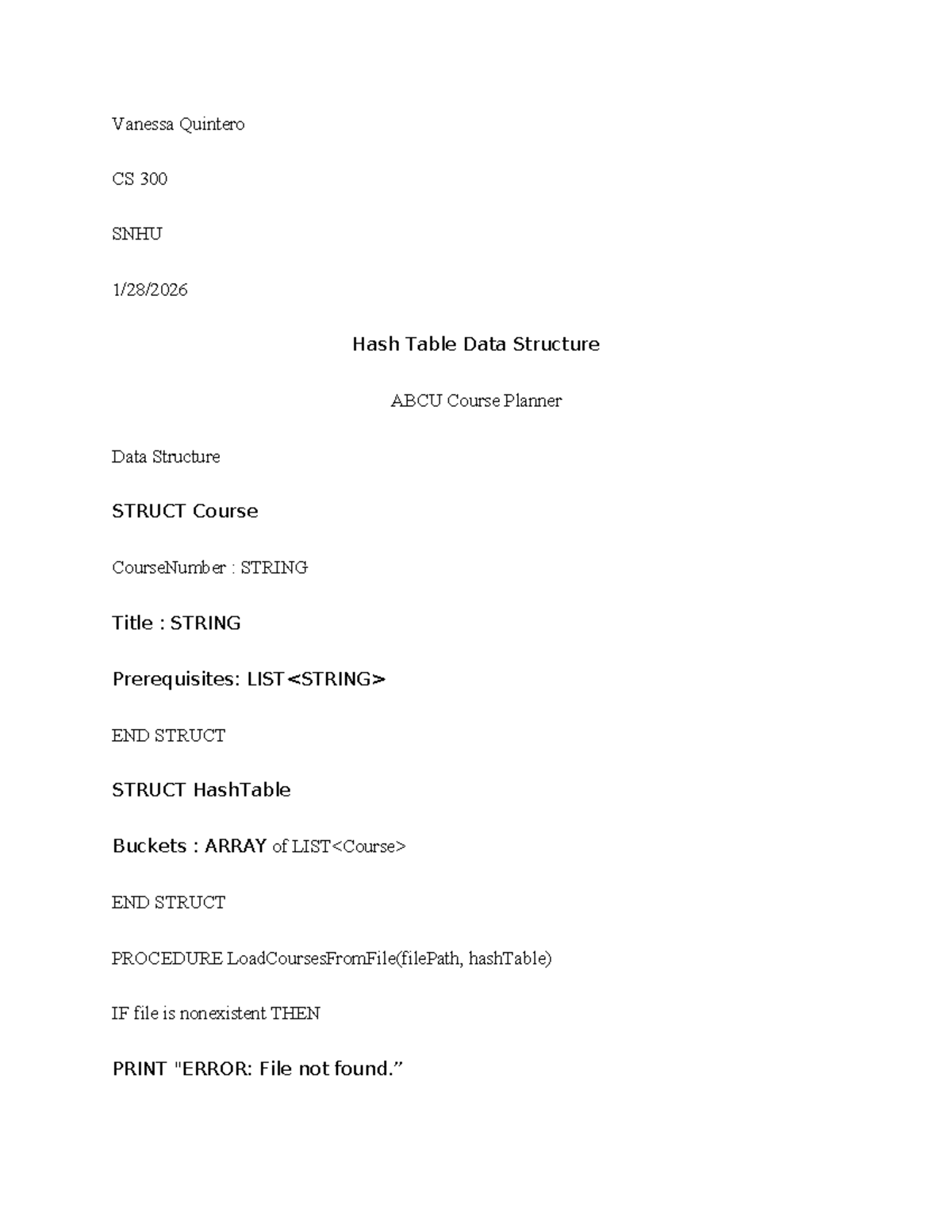CS 300 Milestone 2: Hash Table Data Structure Notes - Studocu