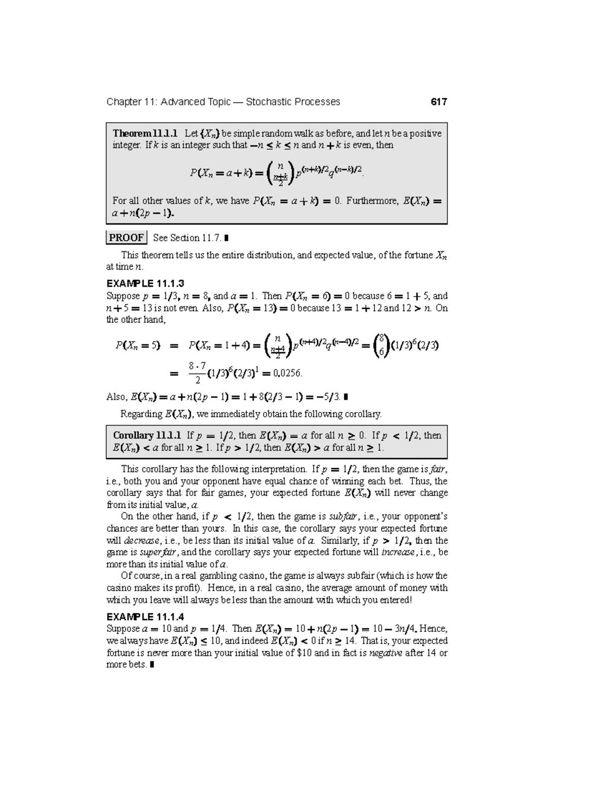 Chapter 11: Stochastic Processes & Random Walks - Calculus Notes 316 ...