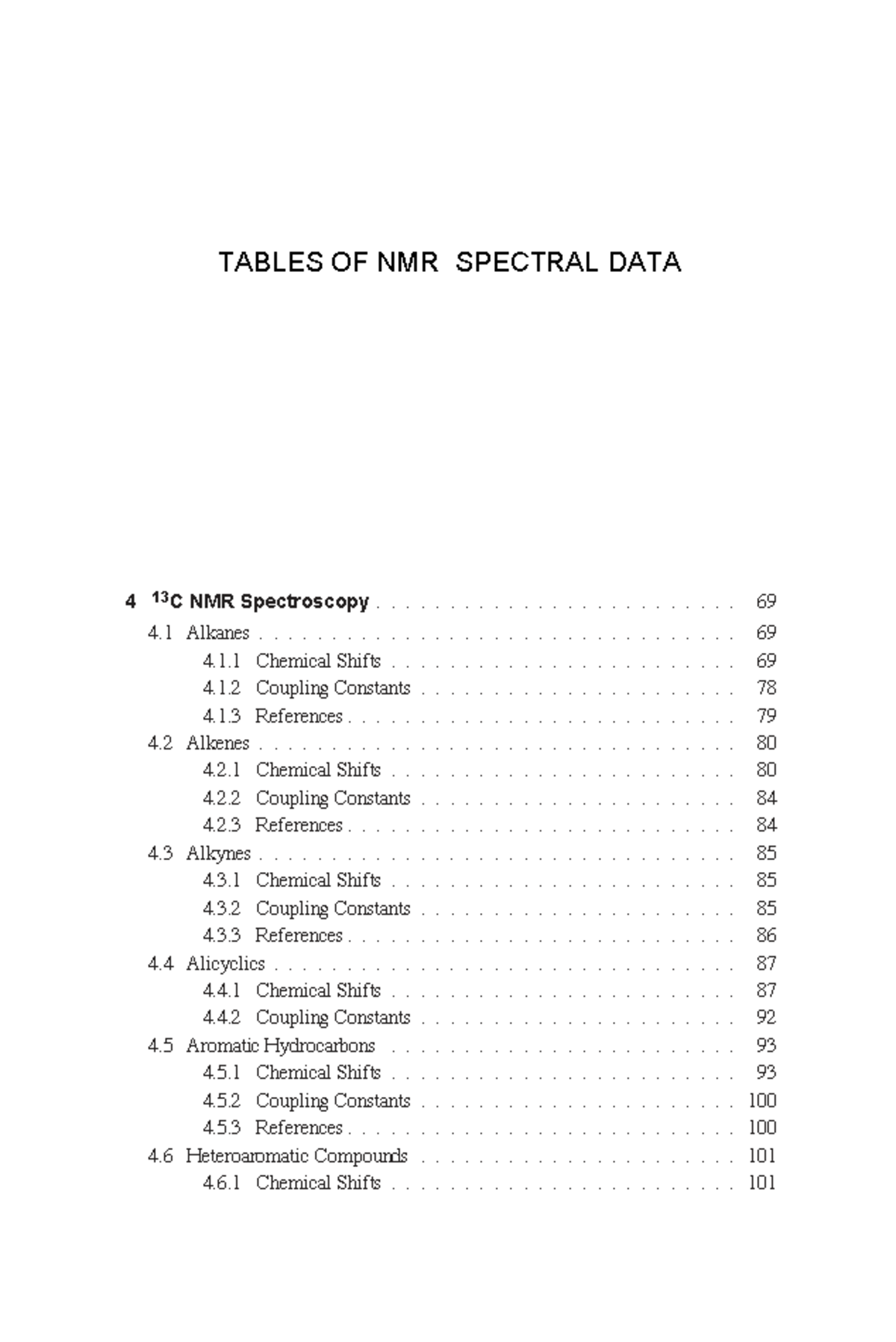 NMR Spectral Data Tables for Organic Compounds - Studocu