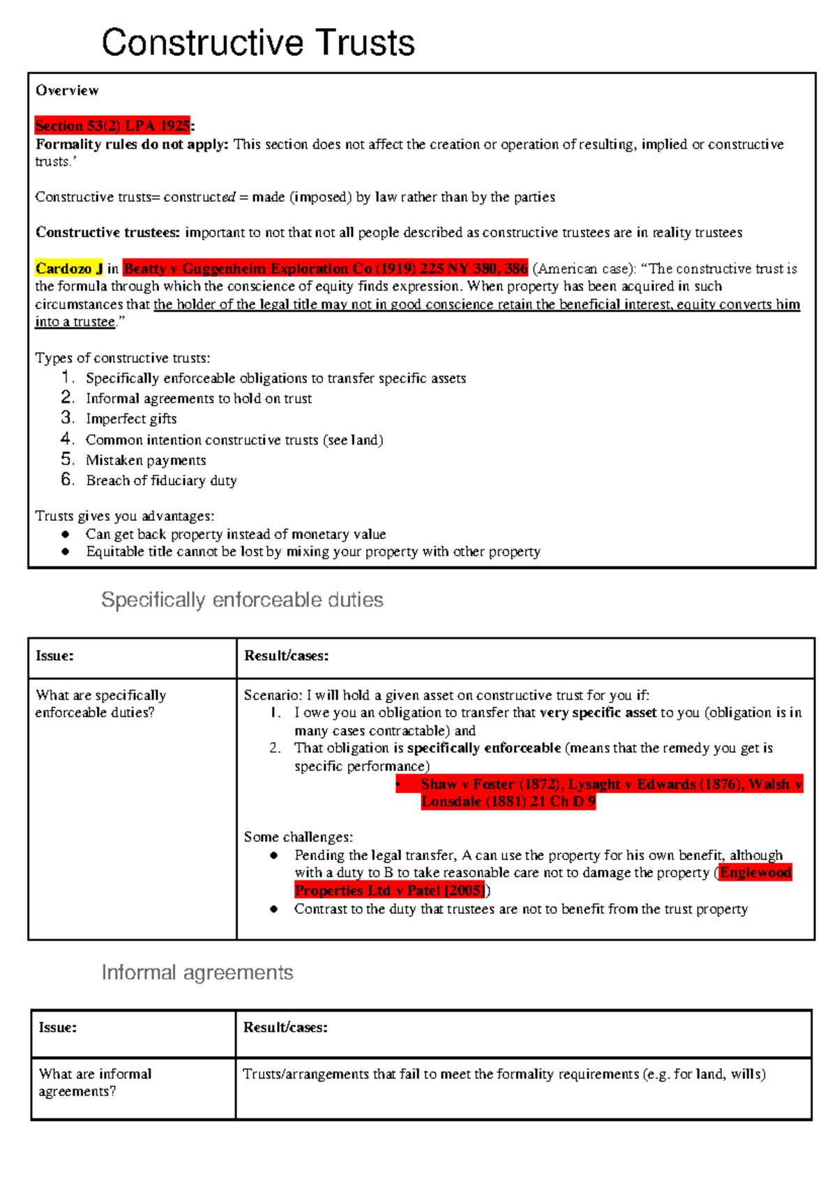 Constructive Trusts Overview: Key Principles and Case Law Analysis ...