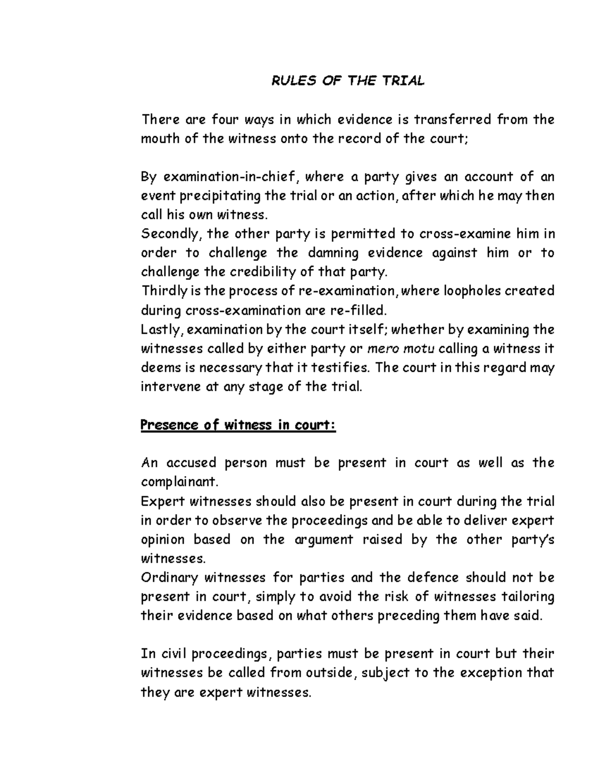 6. Rules OF THE Trial - Easy norms - RULES OF THE TRIAL There are four ...