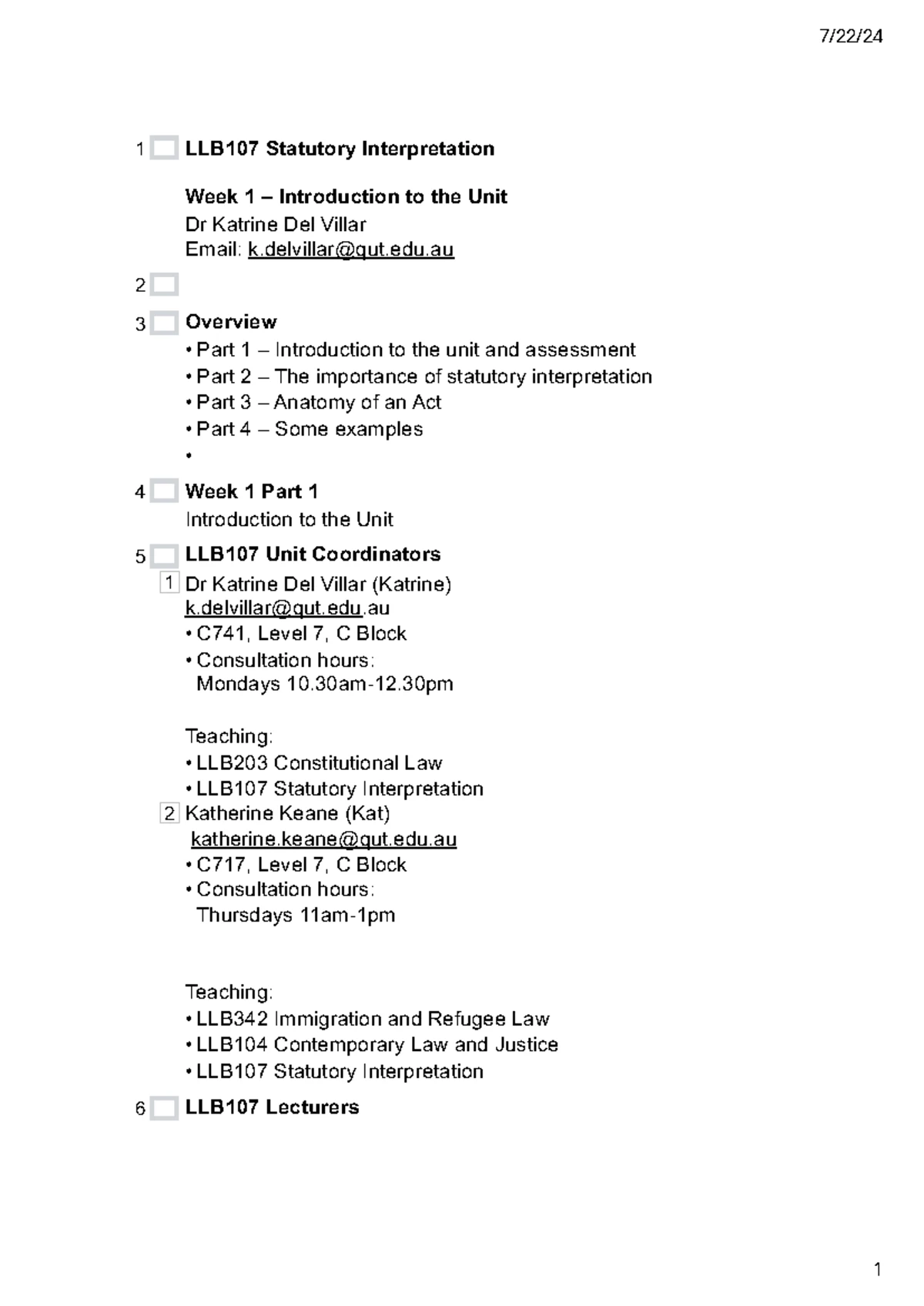 LLB106 Week 1 Lecture Notes: Intro to Criminal Law & Procedure 2024 ...