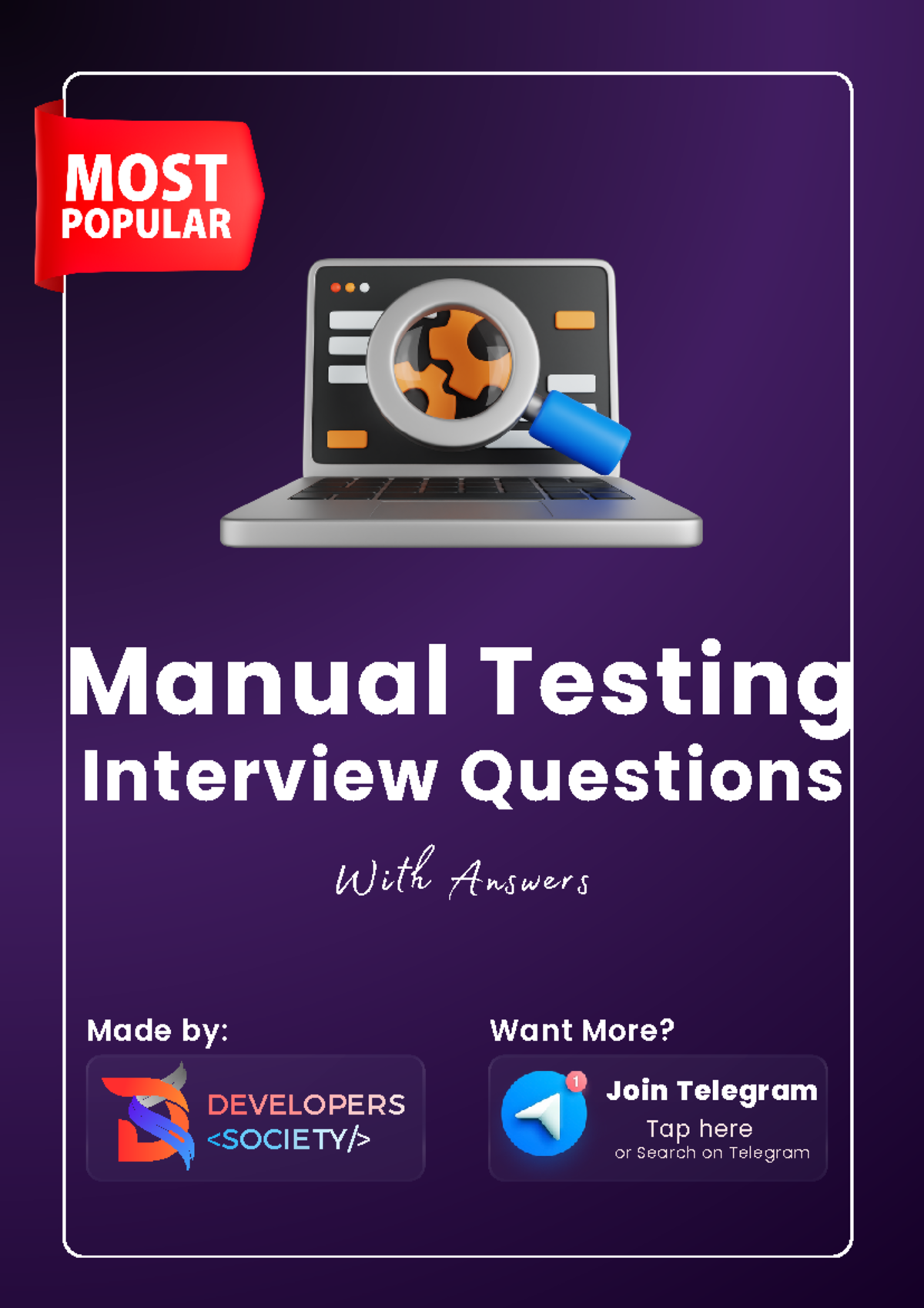 Manual Testing Interview Questions-1 - DEVELOPERS ####### Join Telegram ...