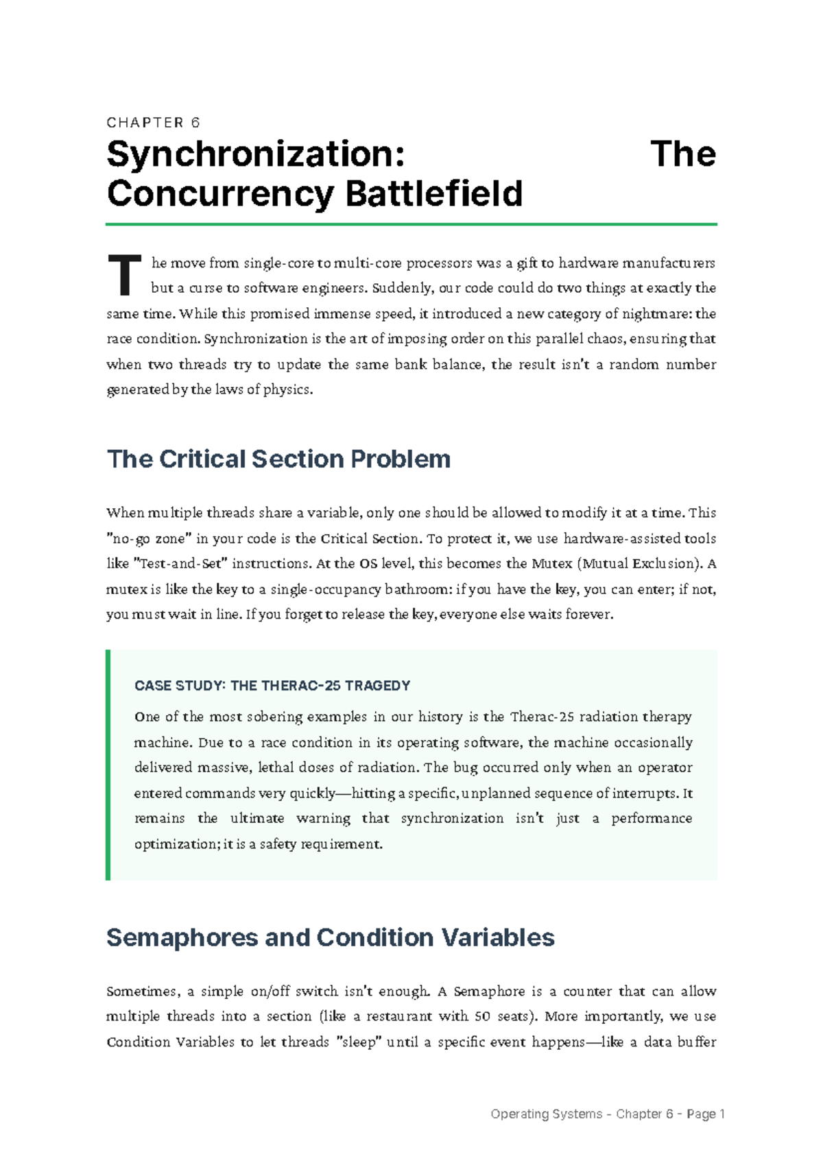 CHAPTER 6: Synchronization and Concurrency Challenges in OS - Studocu
