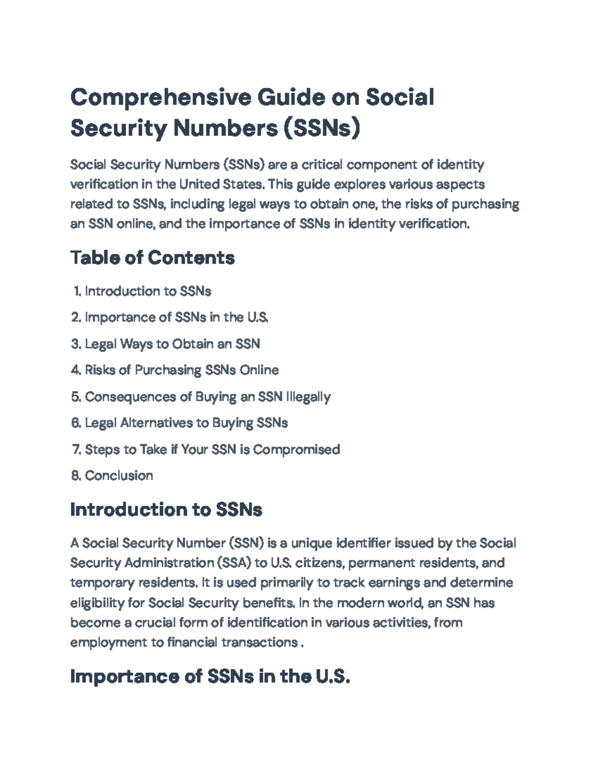 Comprehensive Guide on SSNs: Legal Aspects and Identity Protection ...