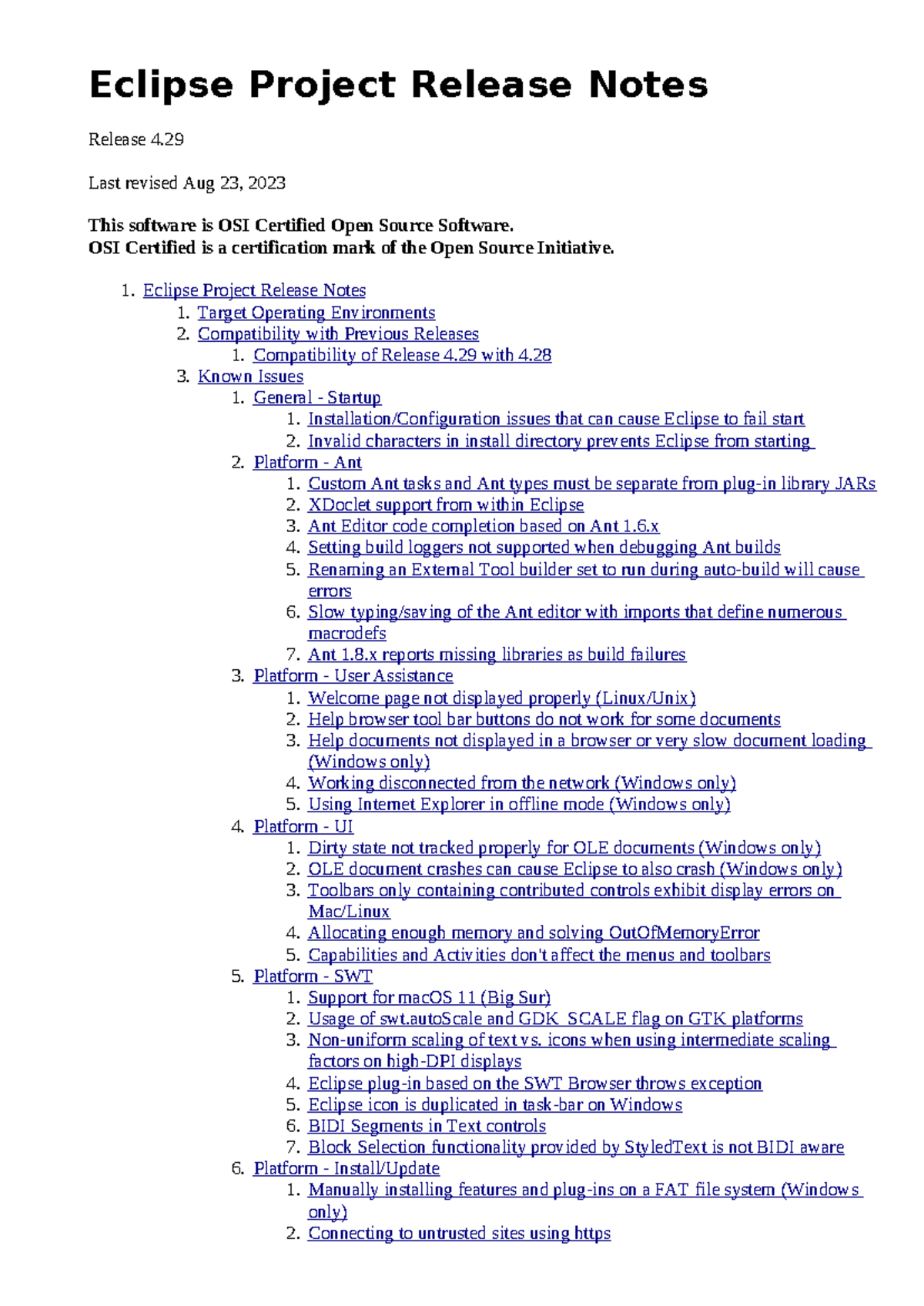 Readme eclipse - Copy - Eclipse Project Release Notes Release 4. Last ...