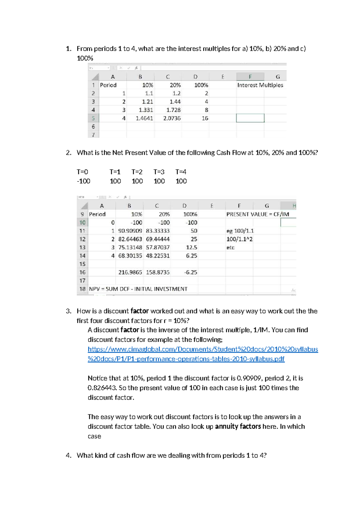 C38FI - Tutorial 1 - Revision: NPV, Discount Factors & Cash Flows - Studocu