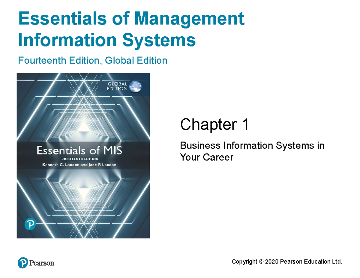 MIS chap1 - chapter 1 - Essentials of Management Information Systems ...