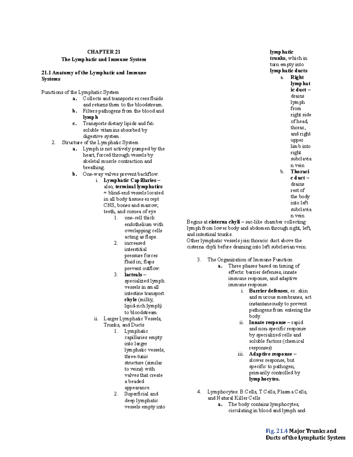 Chapter 21: The Lymphatic and Immune System Overview - Studocu