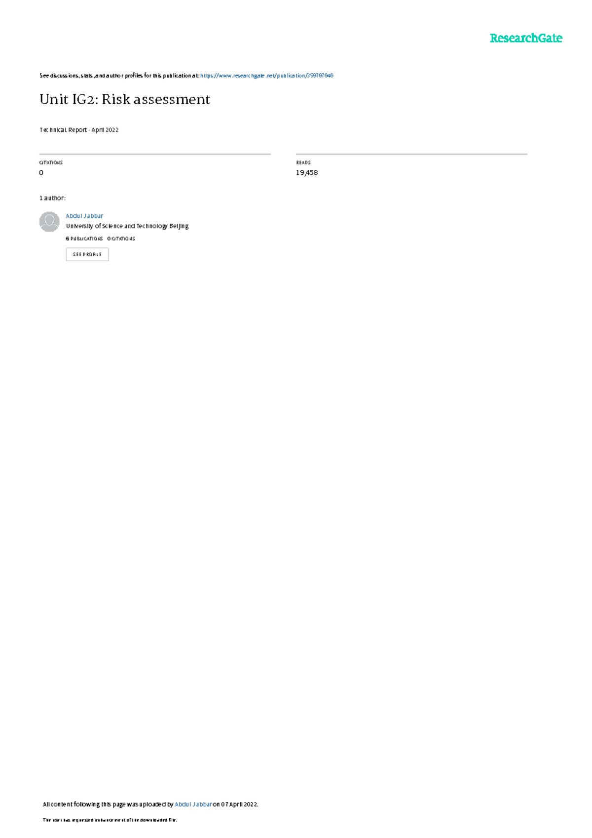 NEBOSH IG2: Risk Assessment and Analysis for Construction Projects ...